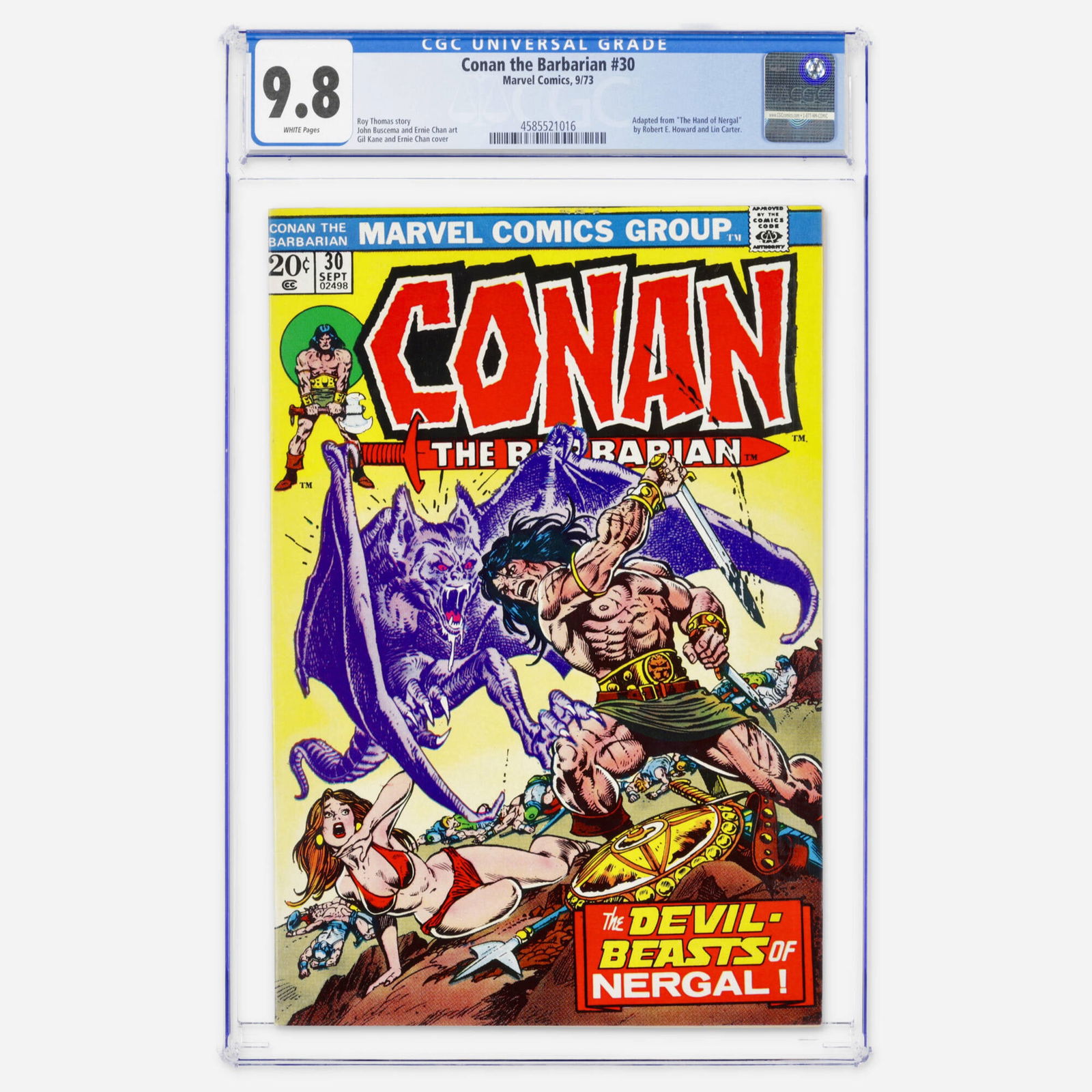 Marvel Comics Conan the Barbarian #30 CGC 9.8 (1 of 2)