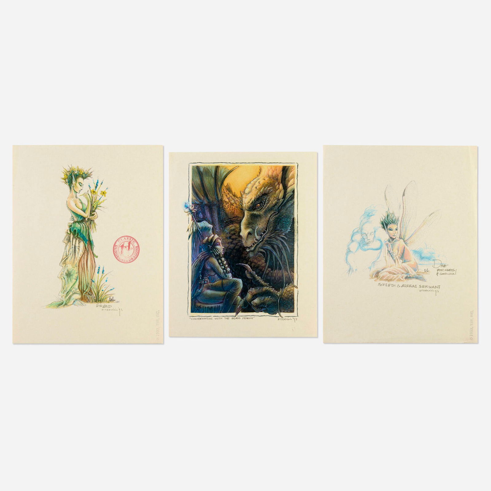 Tony DiTerlizzi, Group of 3 Dungeons and Dragons Signed Prints (TSR, 1993) (1 of 1)