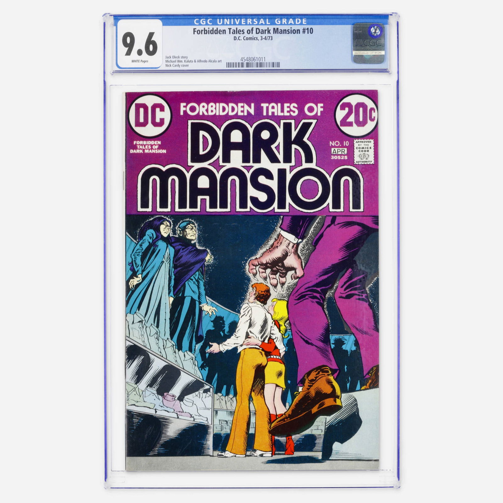 DC Comics Forbidden Tales of Dark Mansion #10 CGC 9.6: DC Comics Forbidden Tales of Dark Mansion #10 CGC 9.6 USA, 1973 This Bronze Age anthology features a Jack Oleck story with atmospheric Michael Wm. Kaluta and Alfredo Alcala art. The book is