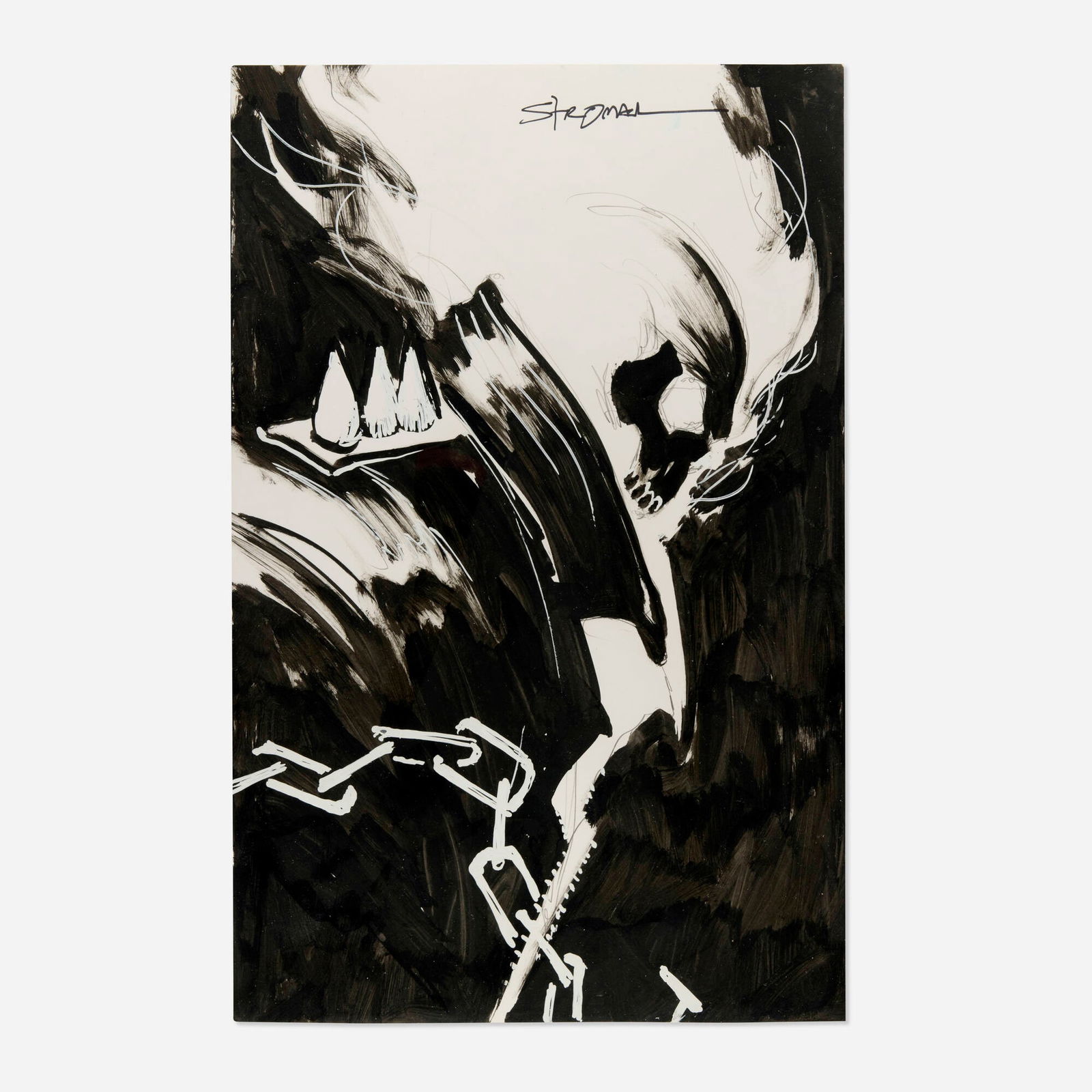 Larry Stroman, Ghost Rider Original Illustration (2025): Larry Stroman Ghost Rider Original Illustration (2025) pencil and ink on Bristol board 17 h x 11 w in (43 x 28 cm) Condition Notes: Art is in overall very good condition This work will ship from