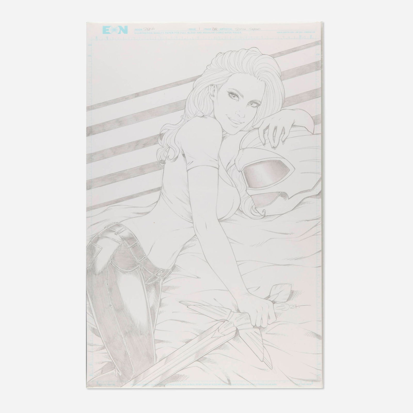 Sorah Suhng, Haim Saban: The Visionary Behind The Power Rangers #1 Cover Original Art: Sorah Suhng Haim Saban: The Visionary Behind The Power Rangers #1 Cover Original Art (Tidal Wave Comics, 2025) pencil on Bristol board 17 h x 11 w in (43 x 28 cm) Condition Notes: Art is in