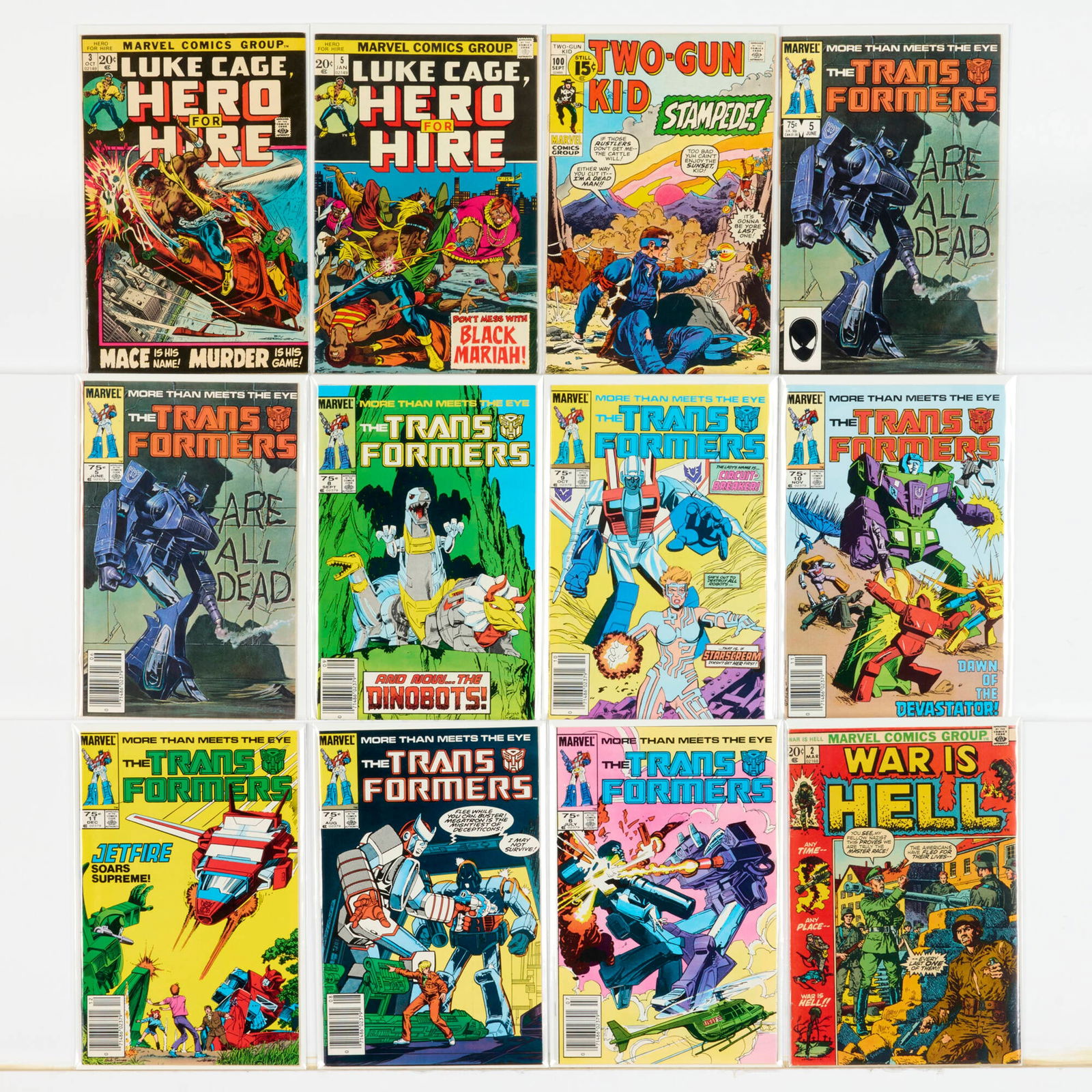 22 Marvel Comics Bronze Age Group: 22 Marvel Comics Bronze Age Group USA, 20th Century Group includes:Marvel Comics Hero for Hire #3, #5; Transformers #5 (x2), #6-#11 (Grades range 5.0-8.0); Two-Gun Kid #100 Double Cov