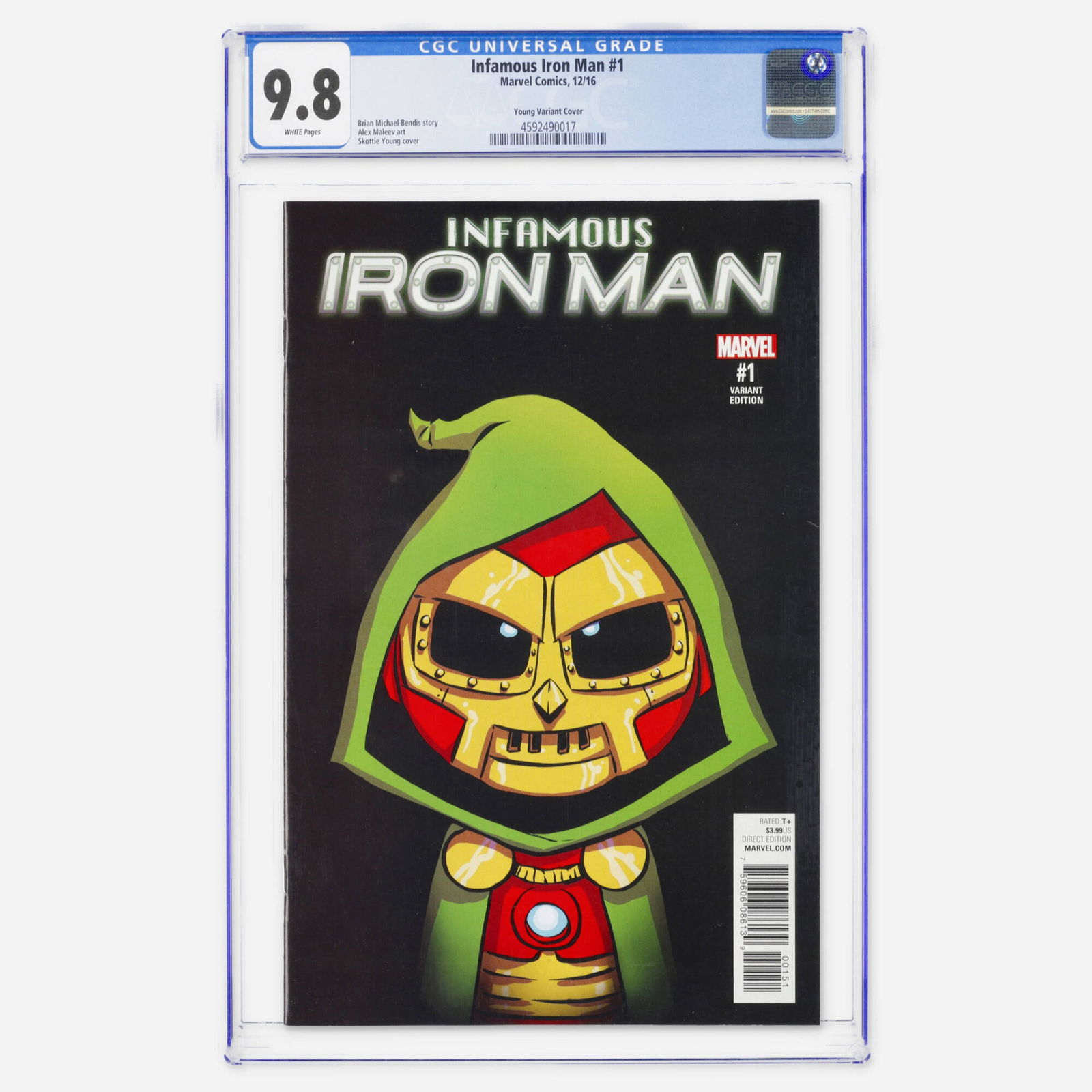 Marvel Comics Infamous Iron Man #1 CGC 9.8 Young Variant (1 of 2)