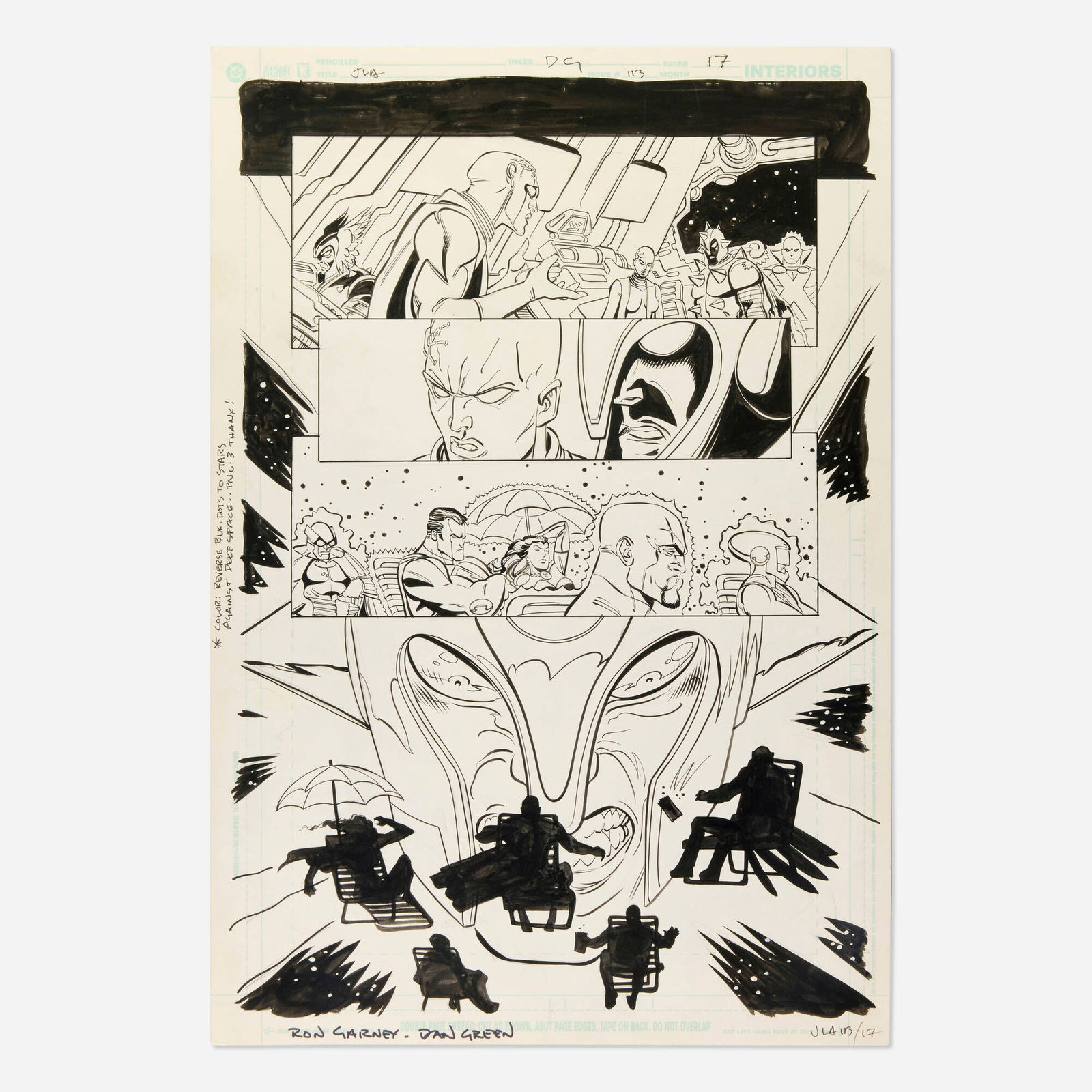 Ron Garney and Dan Green, JLA #113 Story Page 17 Original Art (DC Comics, 2005) (1 of 1)