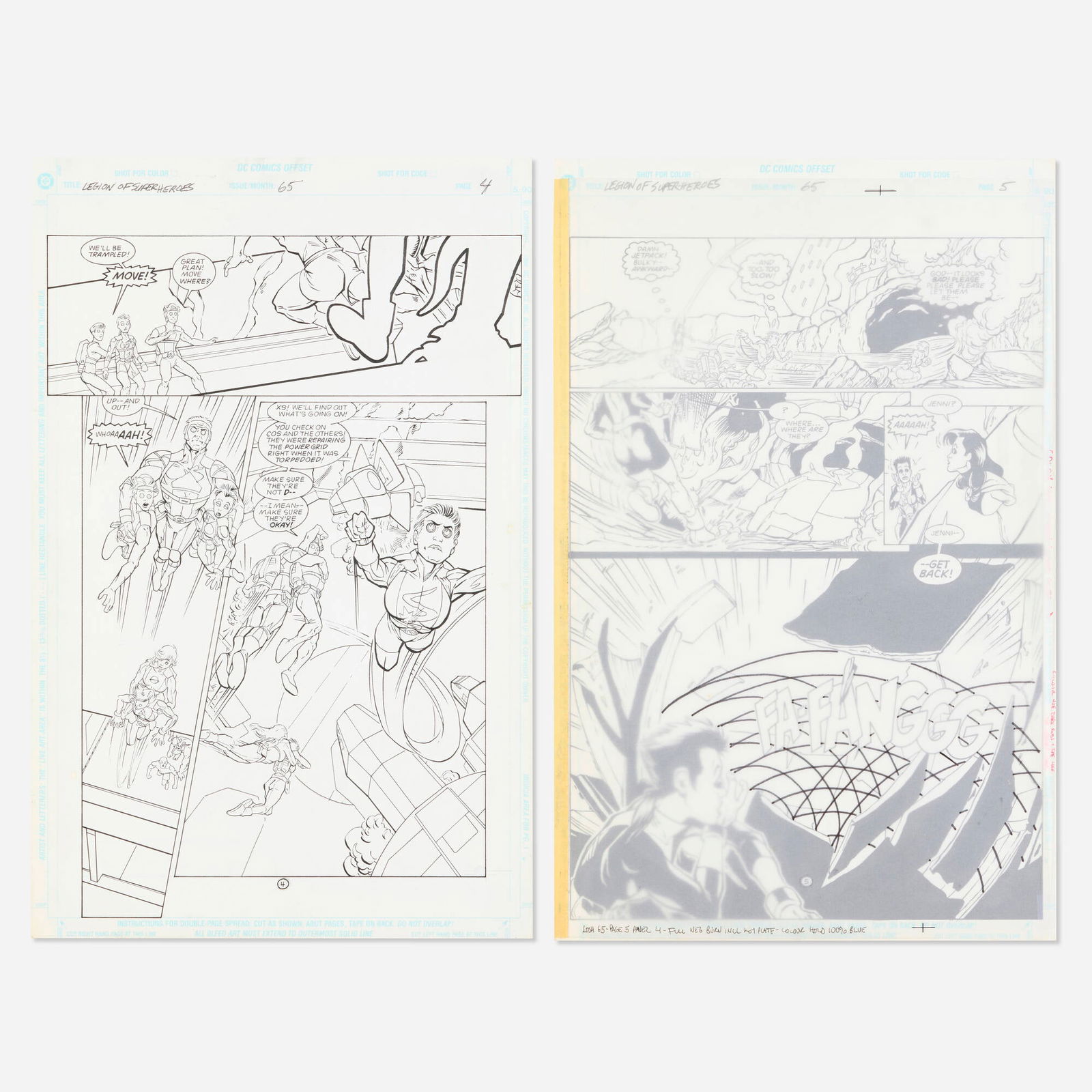 Lee Moder and Ron Boyd, Legion of Super-Heroes #65 Story Pages 4 and 5 Original Art (1 of 1)
