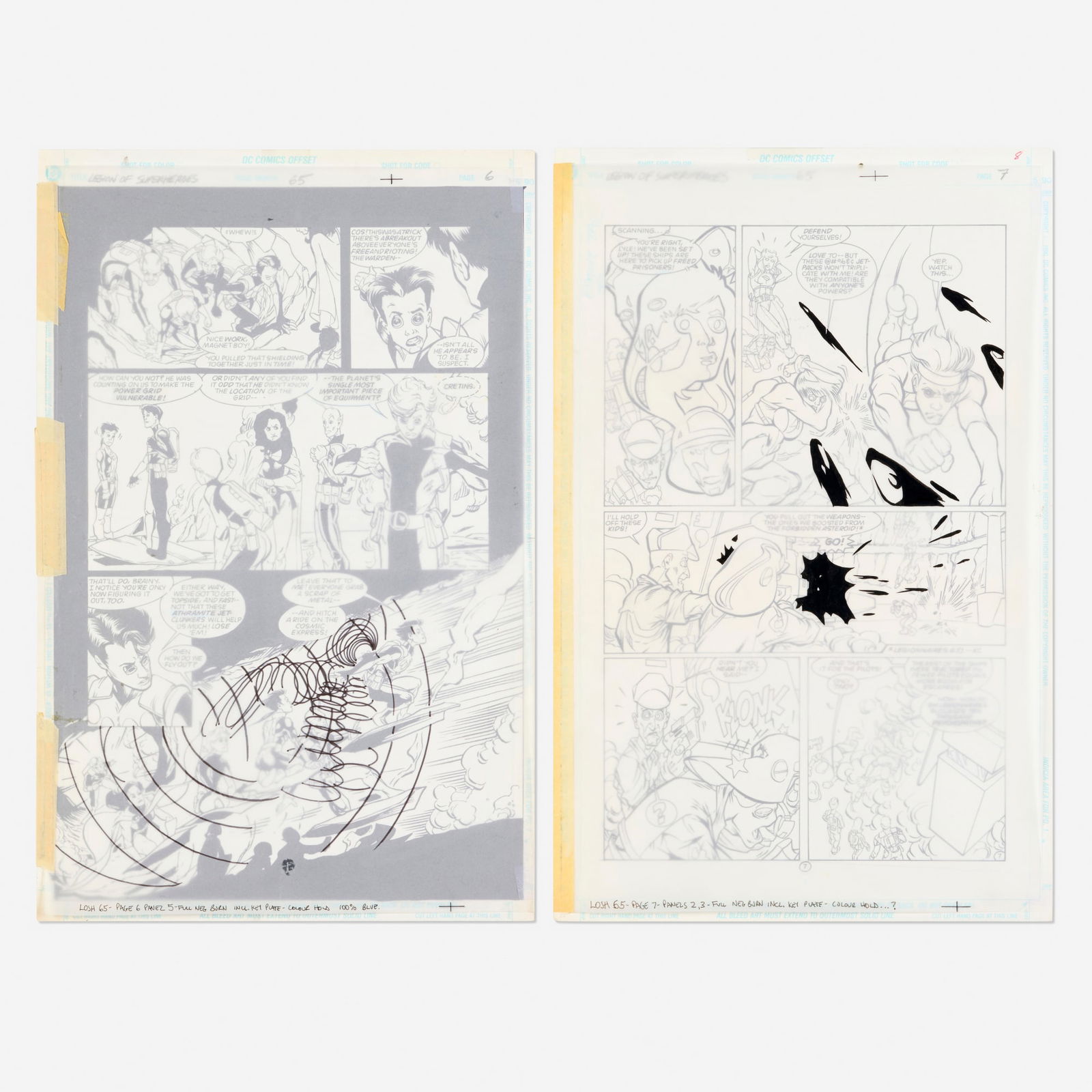 Lee Moder and Ron Boyd, Legion of Super-Heroes #65 Story Pages 6 and 7 Original Art (1 of 1)