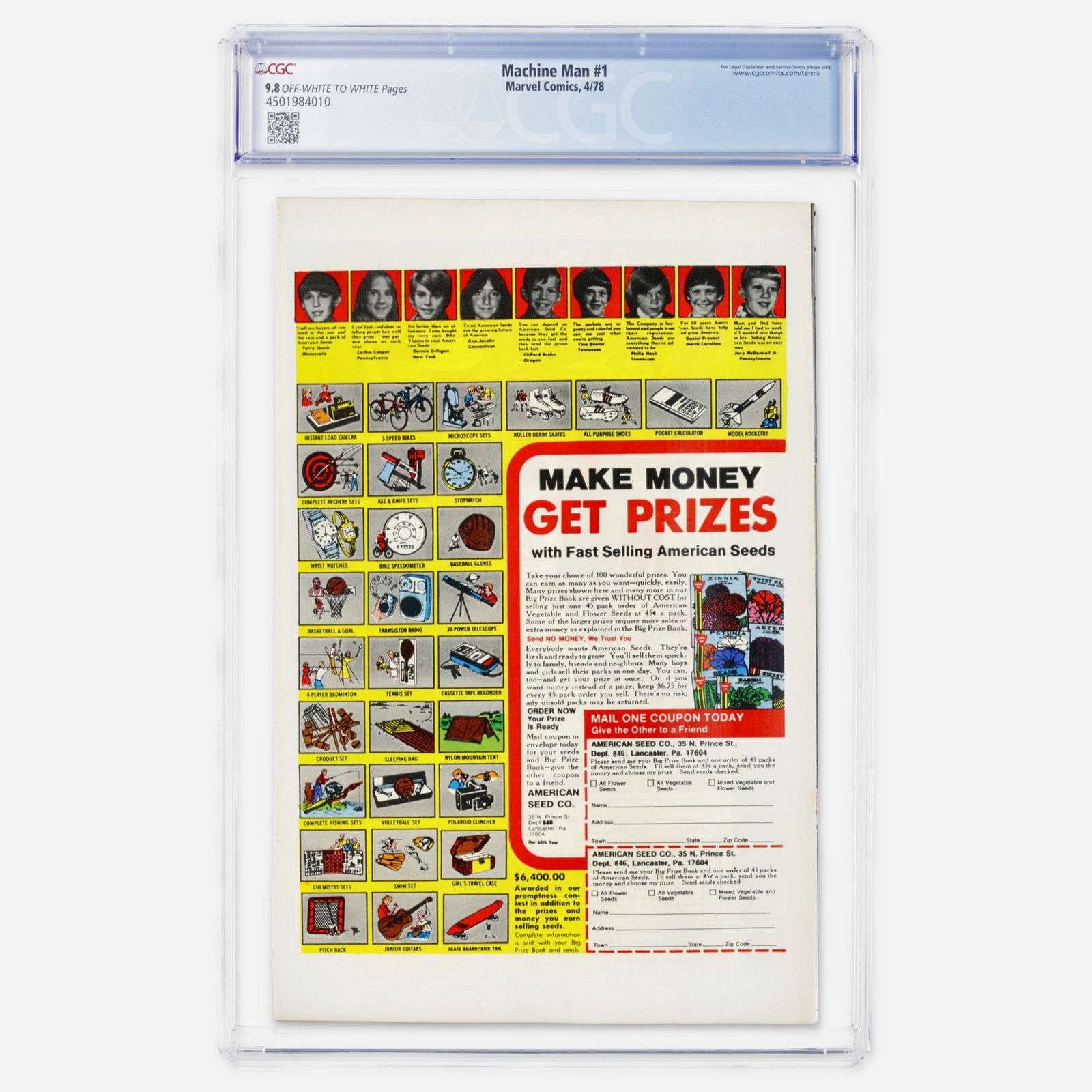 Marvel Comics Machine Man #1 CGC 9.8 - 2