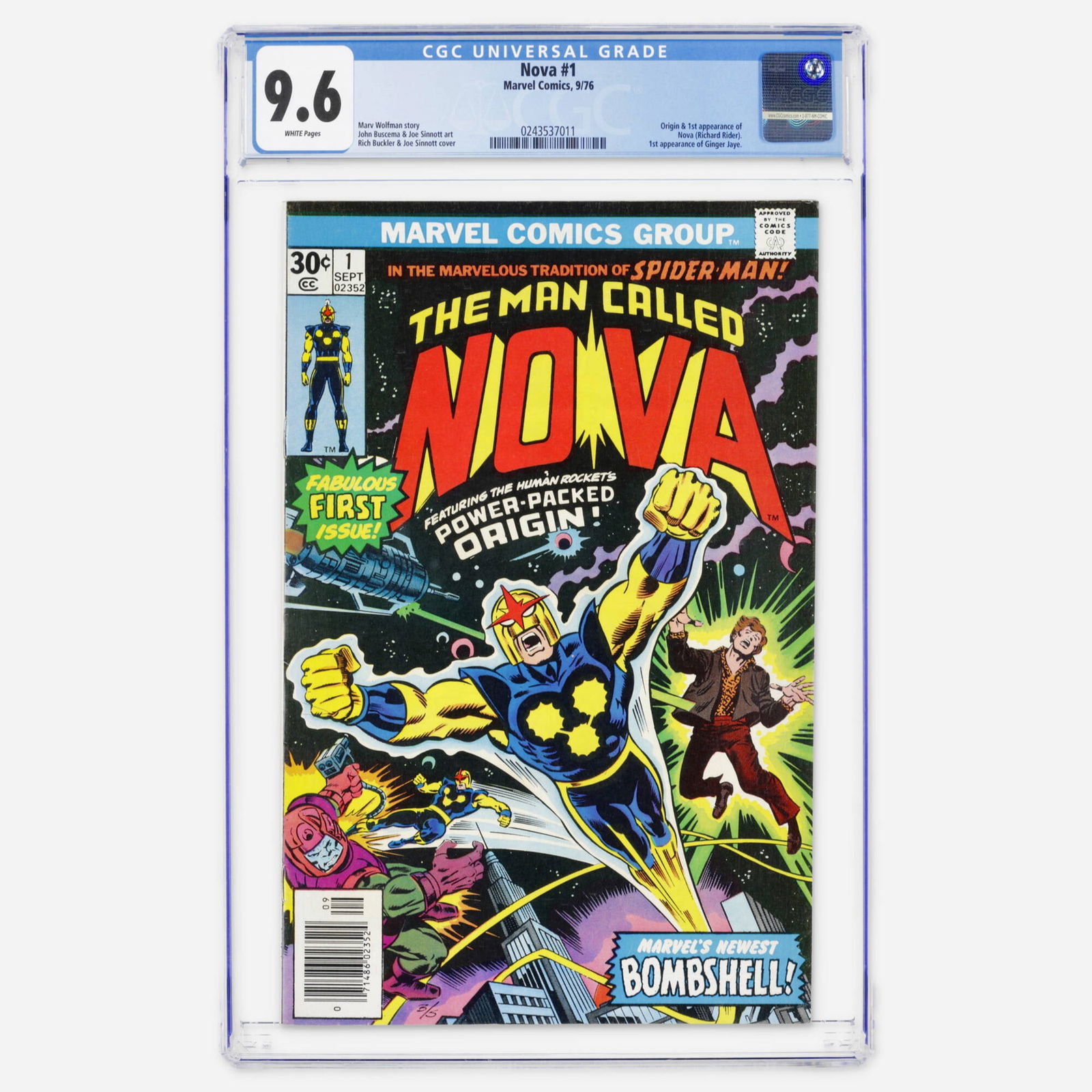 Marvel Comics Nova #1 CGC 9.6 (1 of 2)