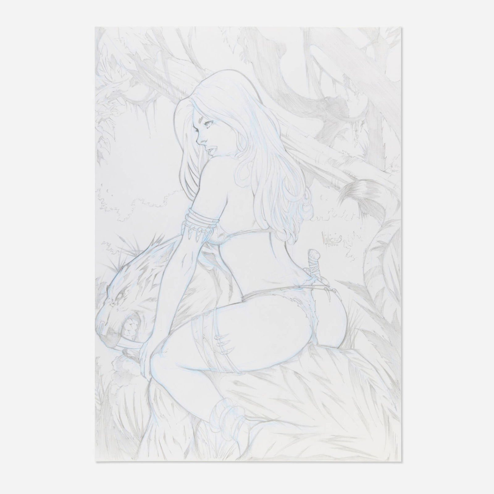 Vinicius de Souza, Shanna, the She-Devil Illustration (2016): Vinicius de Souza Shanna, the She-Devil Illustration (2016) pencil on Bristol board 16.5 h x 11.75 w in (42 x 30 cm) Condition Notes: Art is in overall excellent condition This work will ship