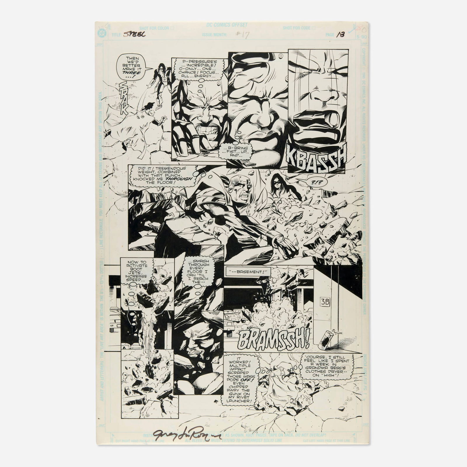 Greg LaRocque and Mike Sellers, Steel #17 Story Page 18 Original Art (DC Comics, 1995) (1 of 1)