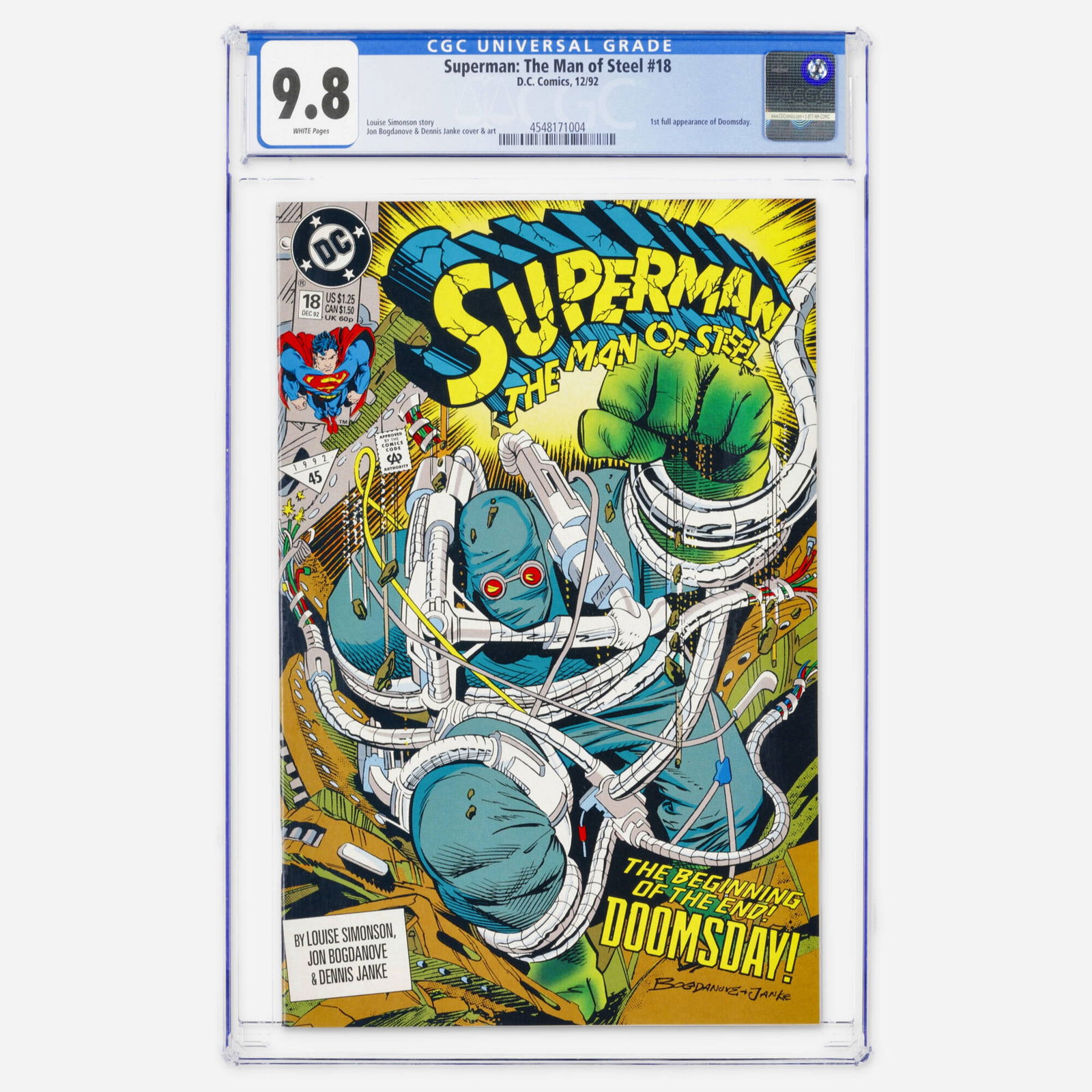 DC Comics Superman: The Man of Steel #18 CGC 9.8 (1 of 2)