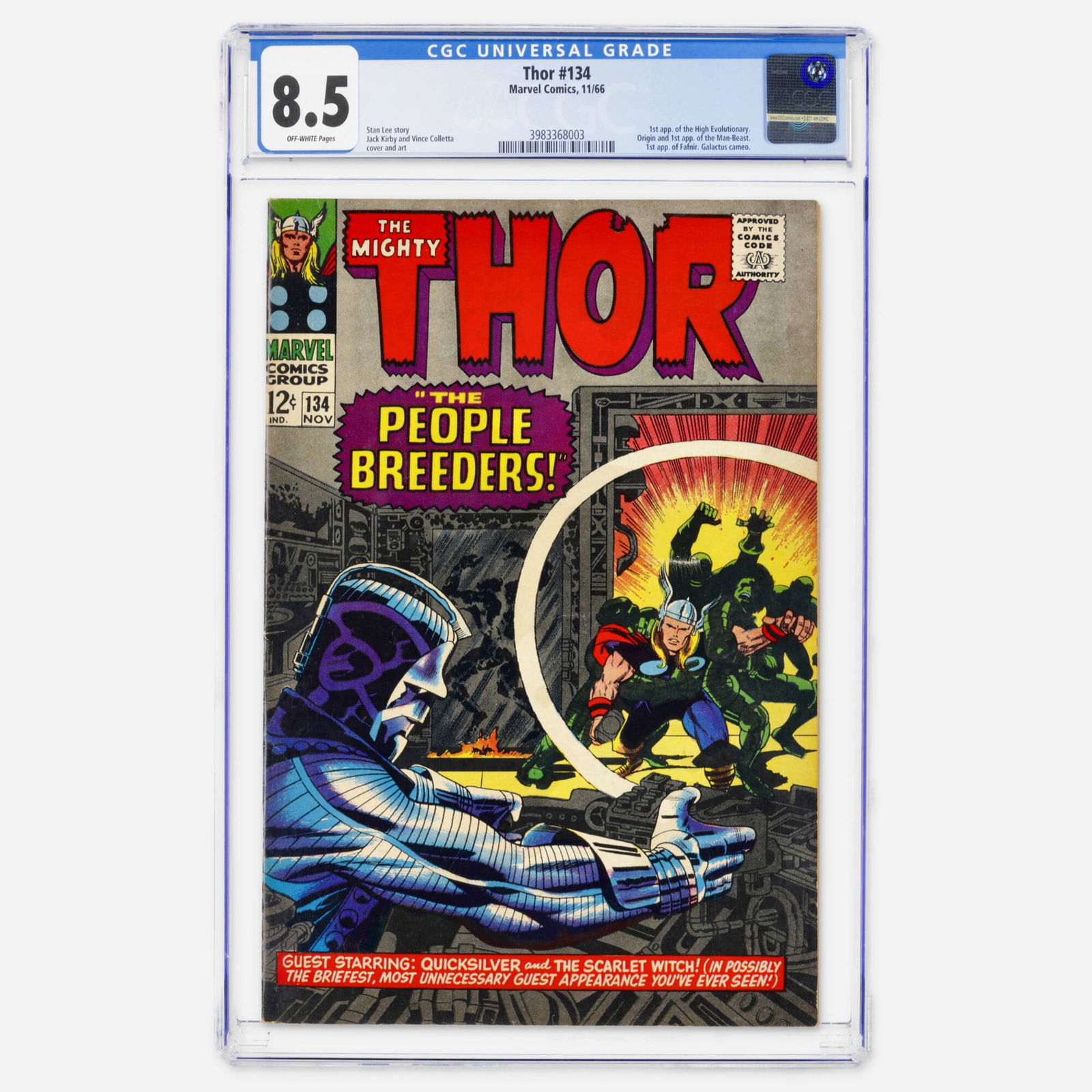 Marvel Comics Thor #134 CGC 8.5 (1 of 2)