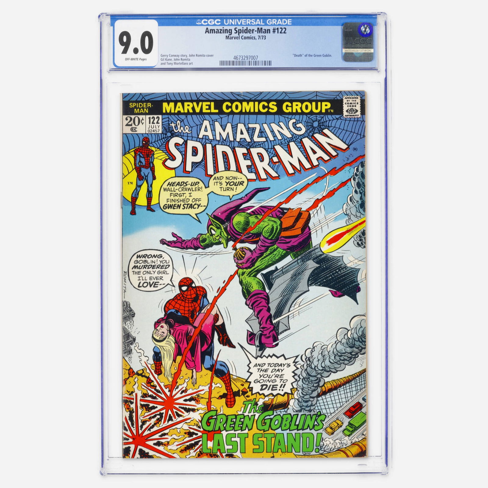 Marvel Comics Amazing Spider-Man #122 CGC 9.0 (1 of 2)