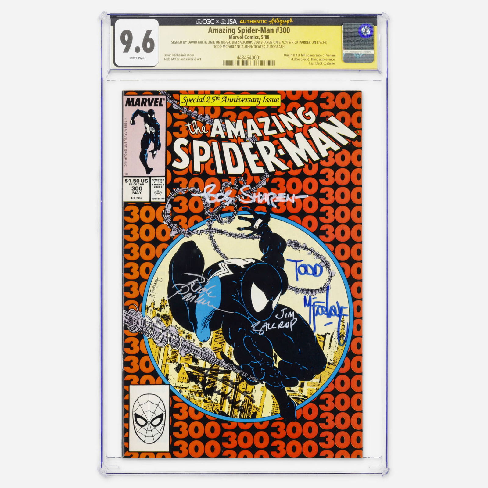Marvel Comics Amazing Spider-Man #300 CGC 9.6 Signature Michelinie Parker Salicrup Sharen McFarlane (1 of 2)