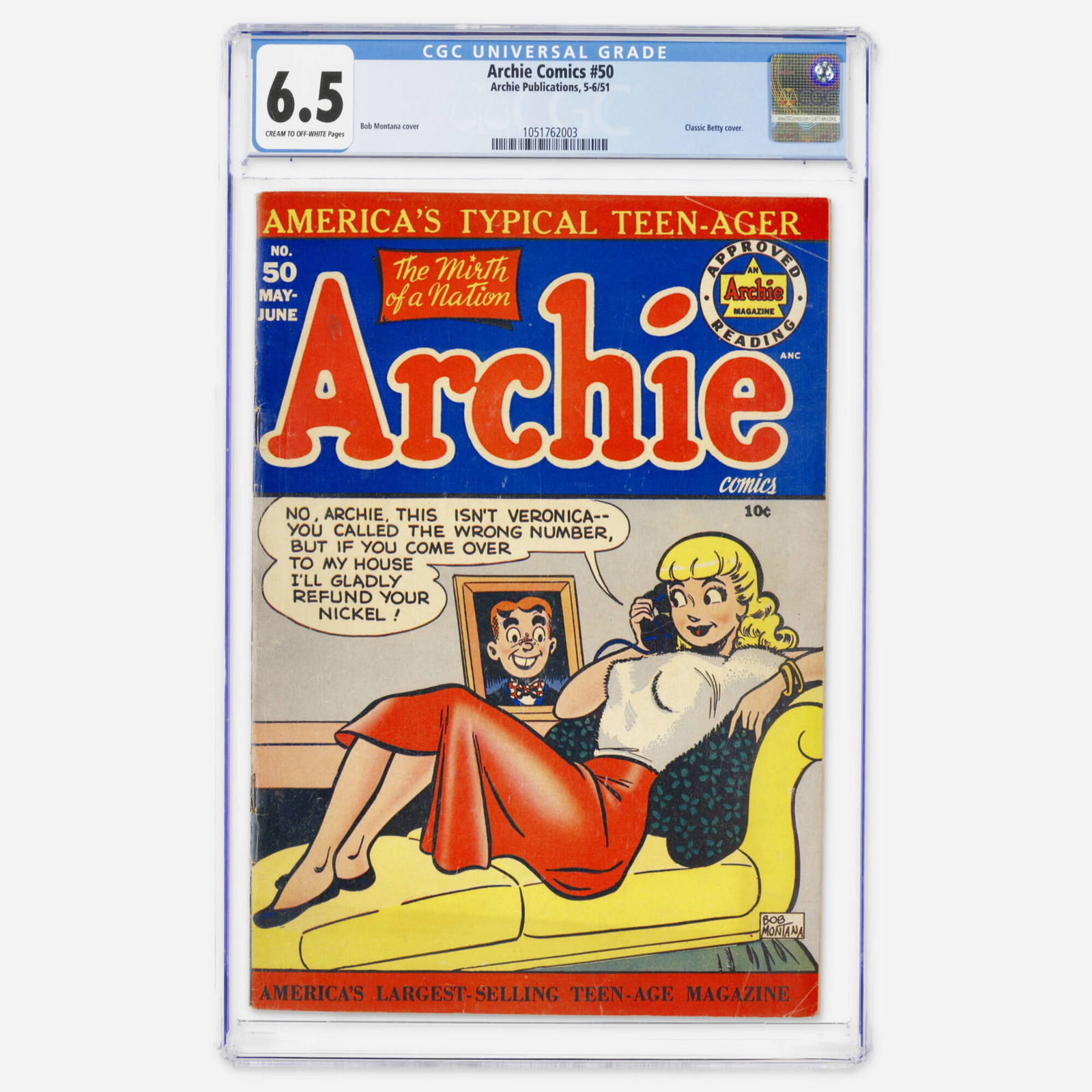 Archie Publications Archie Comics #50 CGC 6.5 (1 of 2)