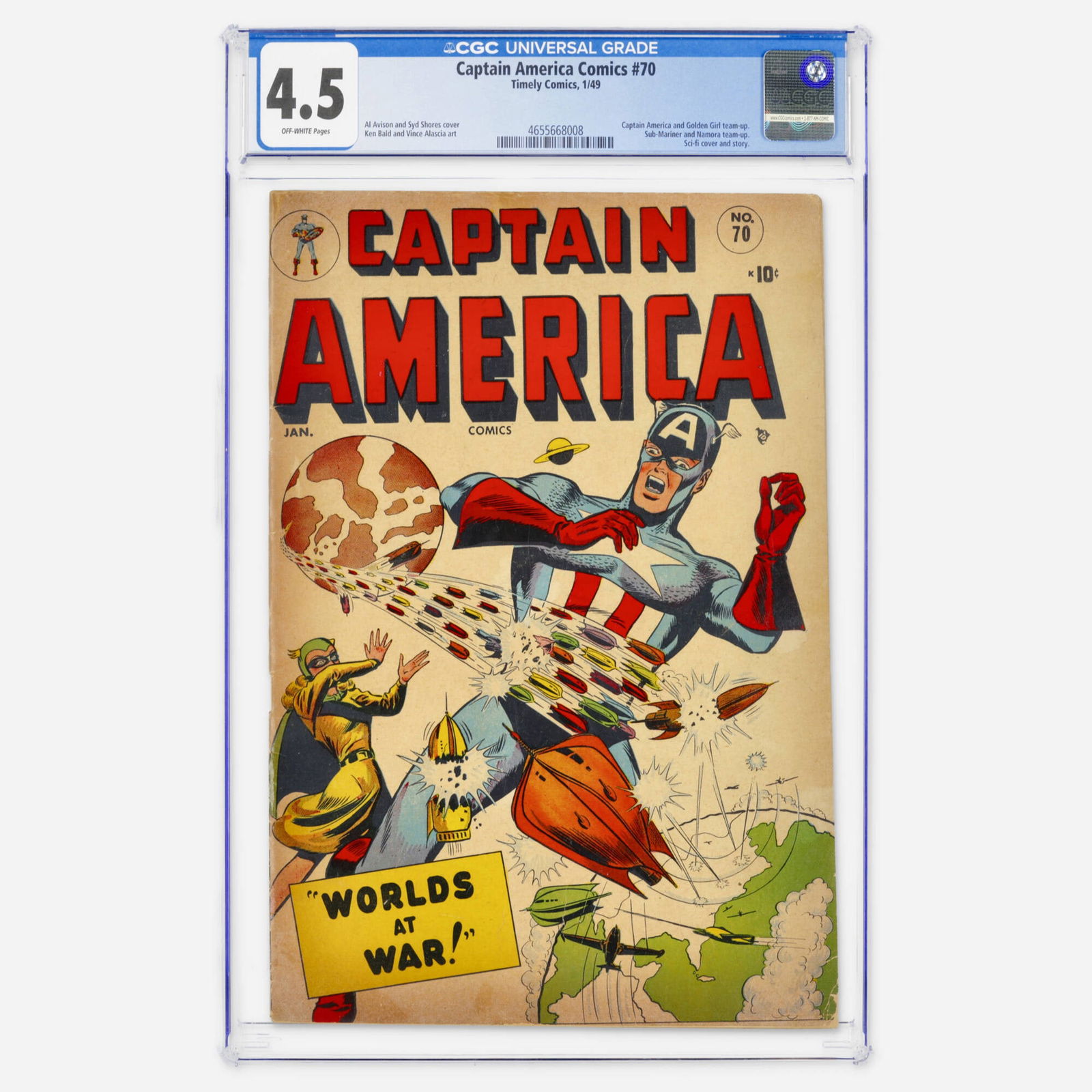 Timely Comics Captain America Comics #70 CGC 4.5 (1 of 2)