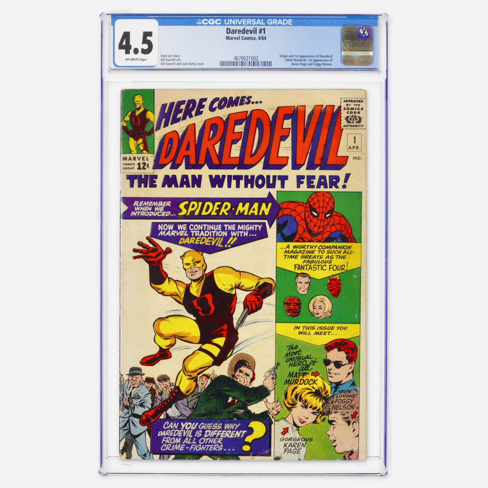 Marvel Comics Daredevil #1 CGC 4.5 (1 of 2)