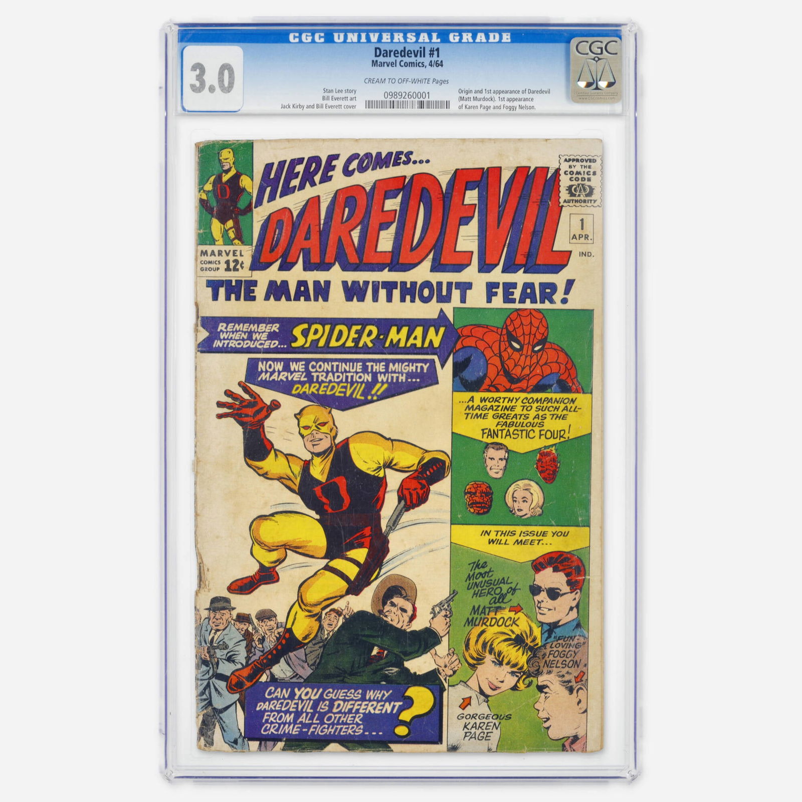 Marvel Comics Daredevil #1 CGC 3.0 (1 of 2)