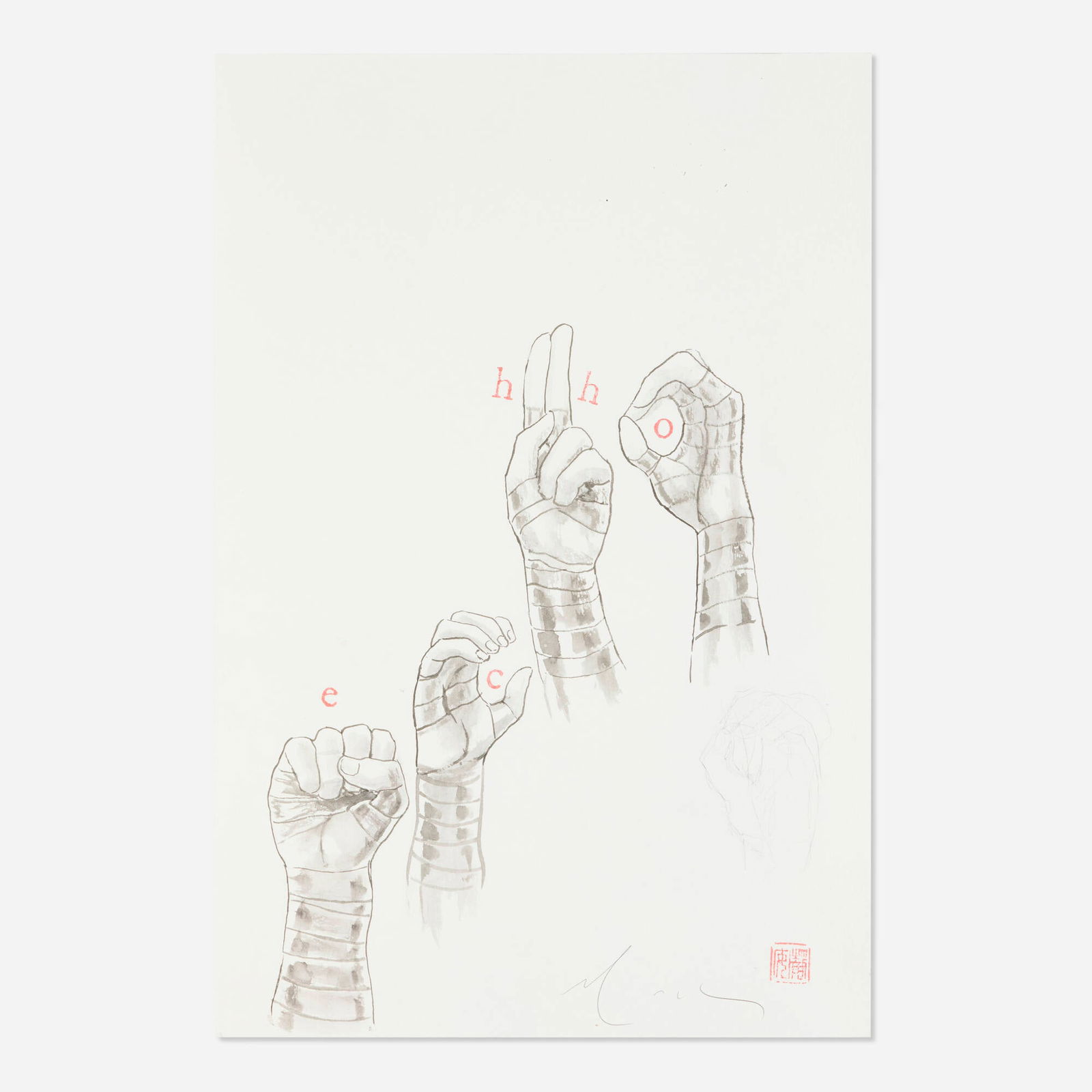 David W. Mack, Echo Sign Language Original Art (Marvel, 2023): David W. Mack Echo Sign Language Original Art (Marvel, 2023) pencil, ink, and wash on Bristol 18 h x 12 w in (46 x 30 cm) Condition Notes: Art is in overall very good condition, wit