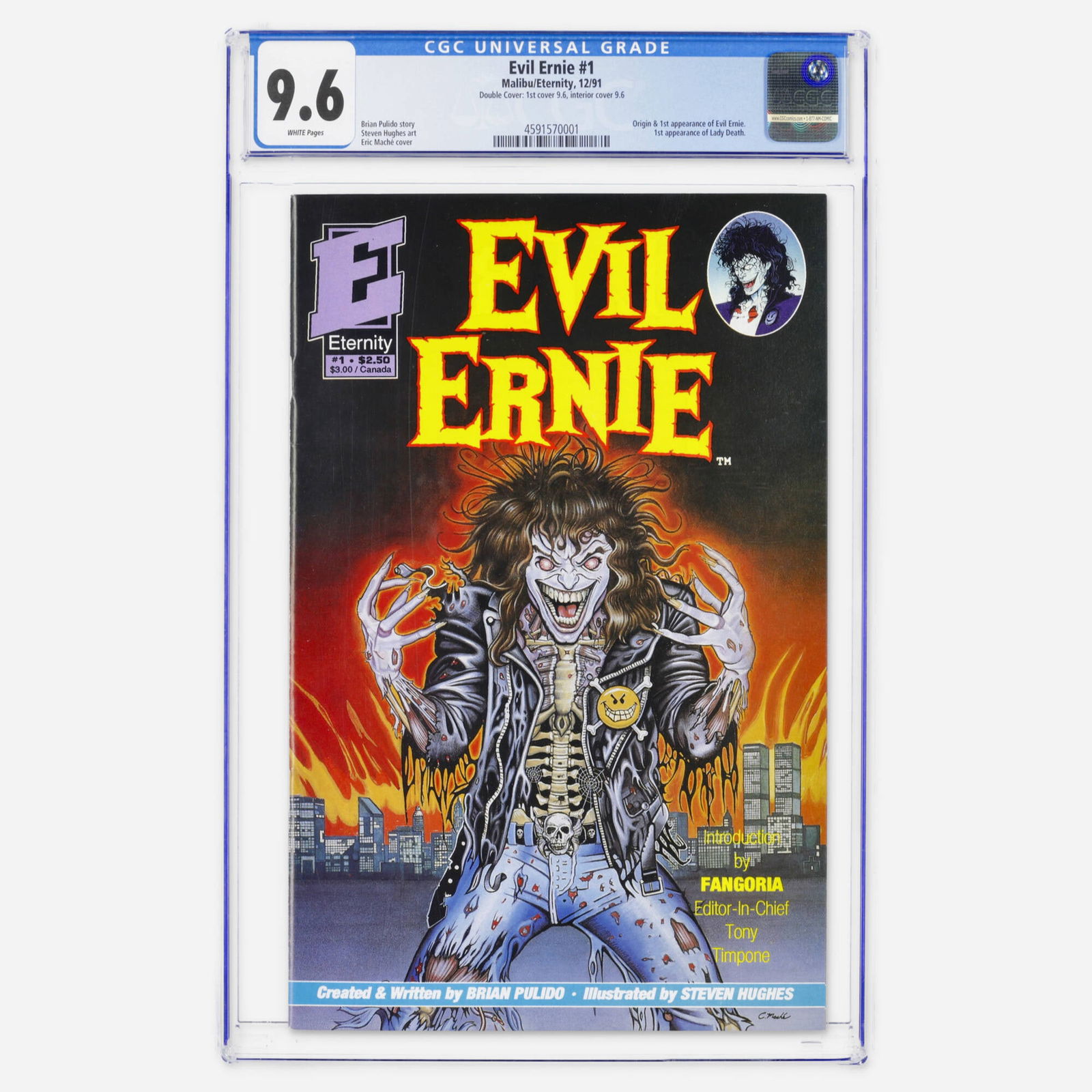 Malibu/Eternity Evil Ernie #1 CGC 9.6 Double Cover (1 of 2)