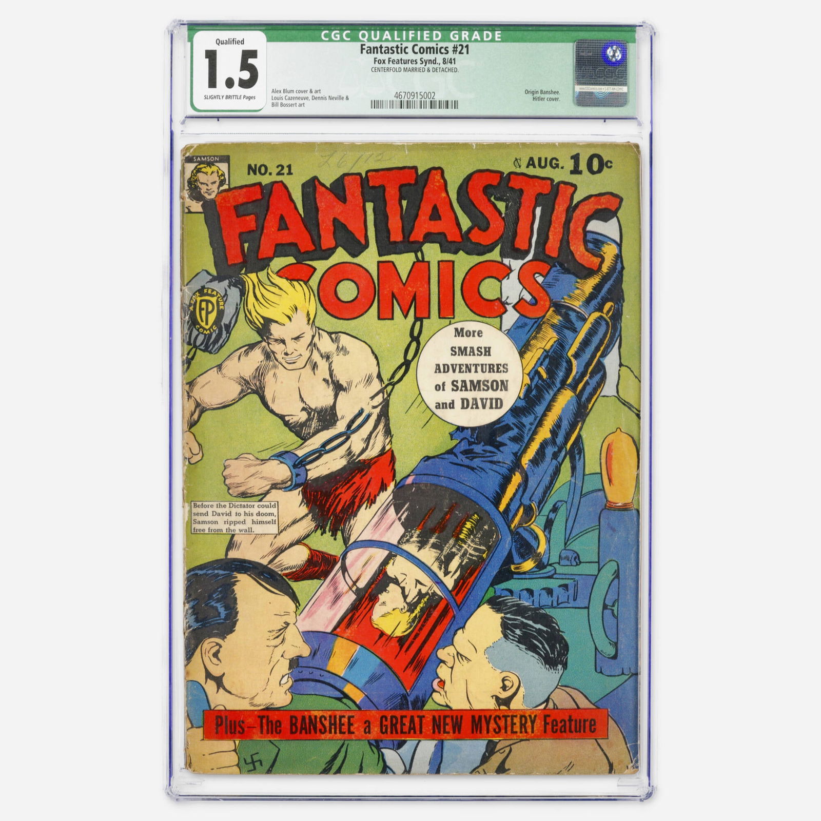 Fox Features Synd. Fantastic Comics #21 CGC 1.5 Qualified (1 of 2)