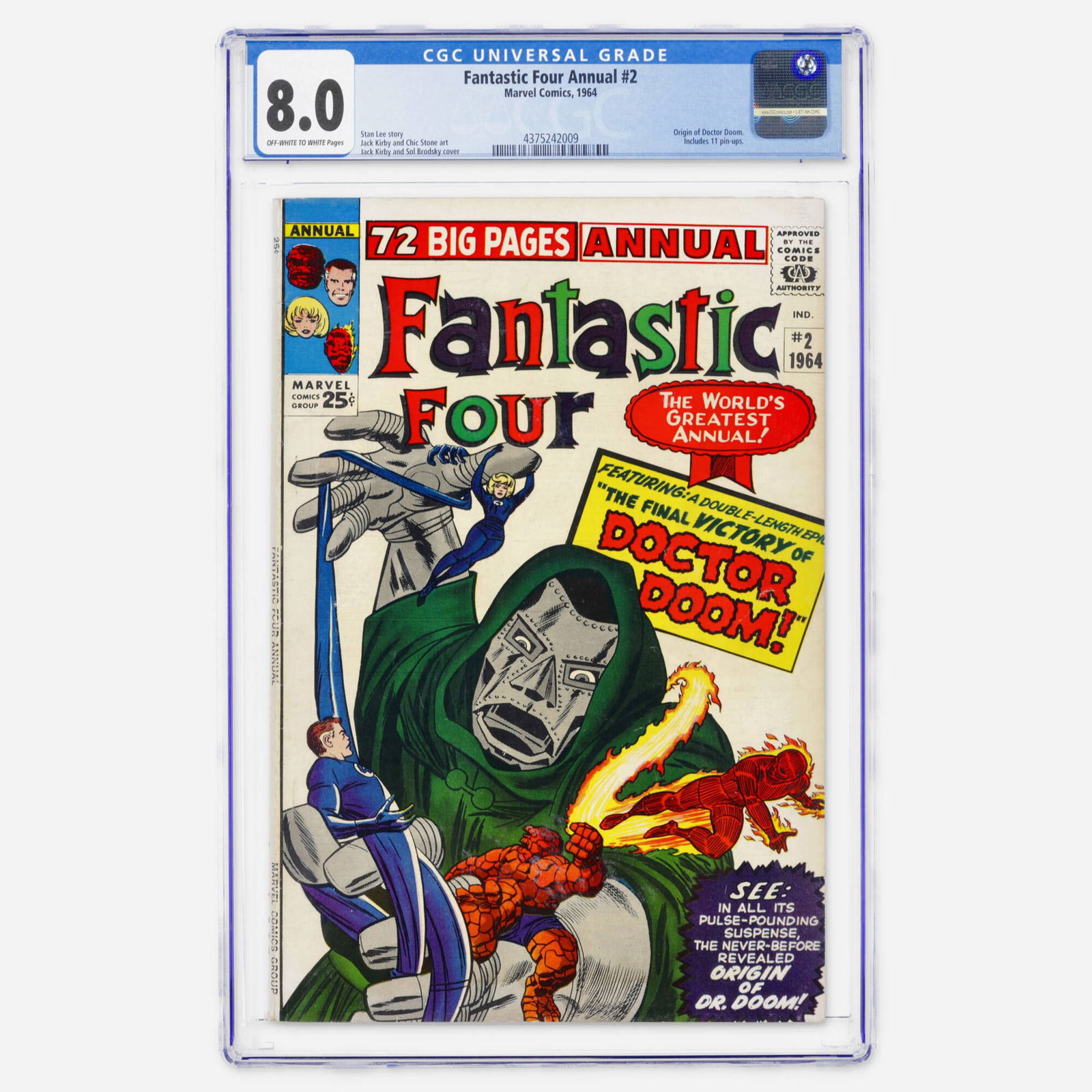 Marvel Comics Fantastic Four Annual #2 CGC 8.0 (1 of 2)