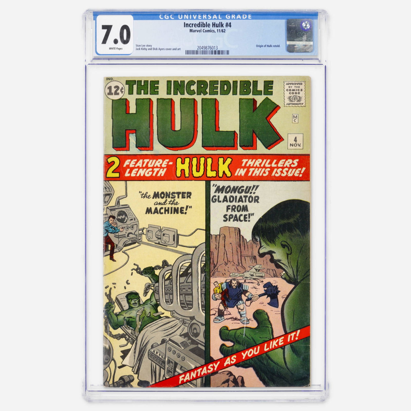 Marvel Comics Incredible Hulk #4 CGC 7.0 (1 of 2)