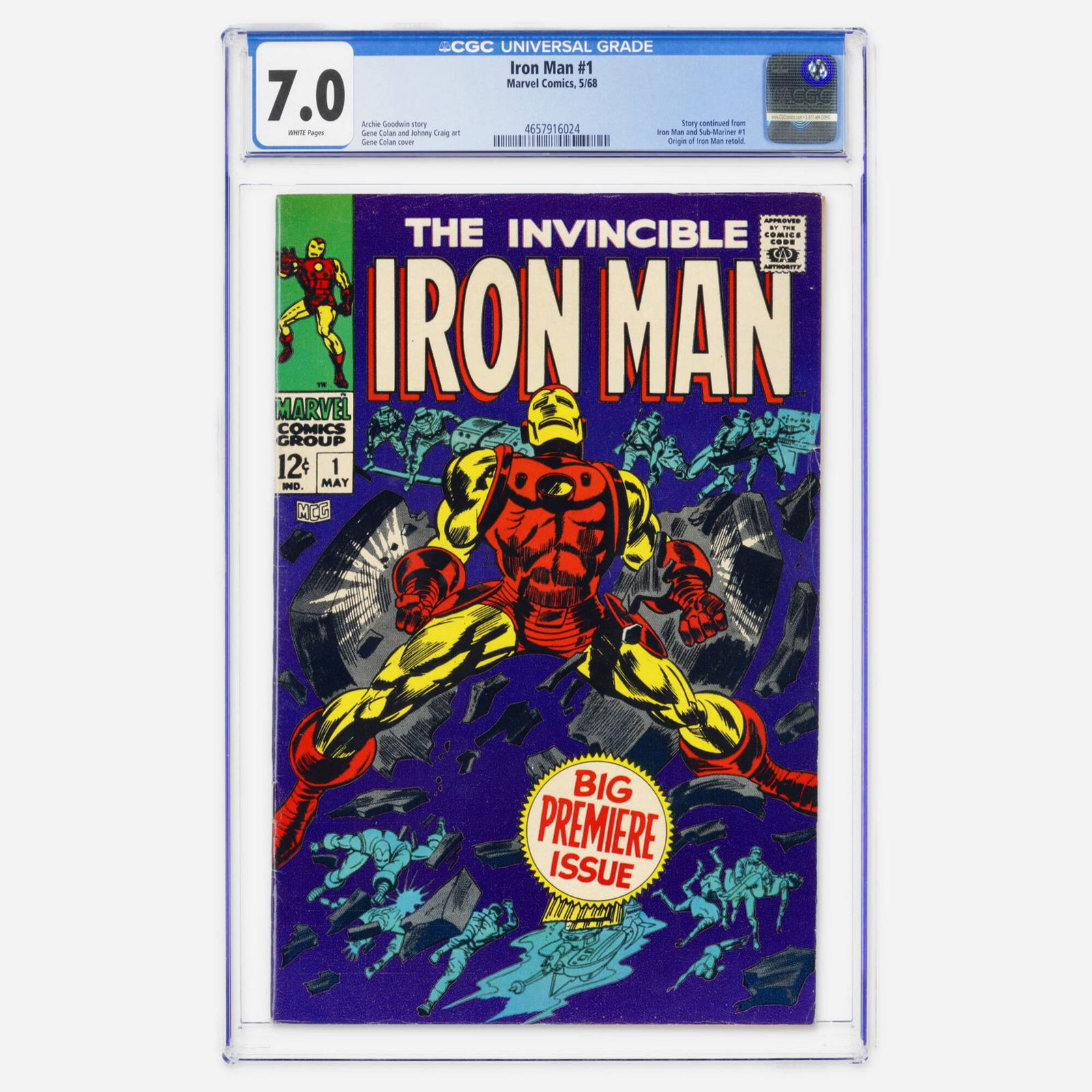 Marvel Comics Iron Man #1 CGC 7.0 (1 of 2)