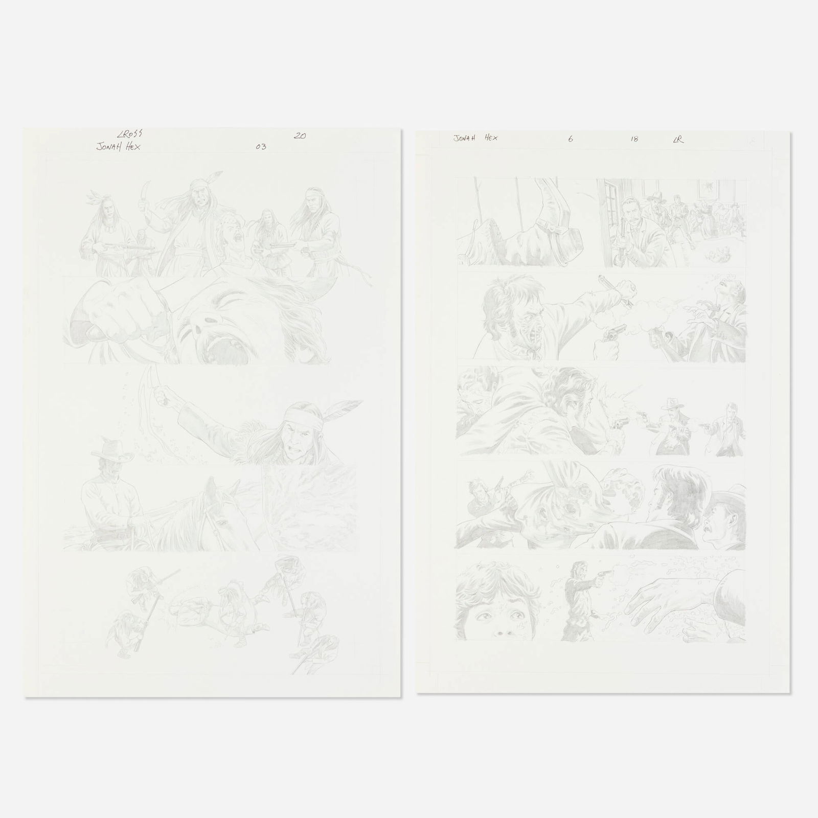 Luke Ross, Jonah Hex # 3 Story Page 20 and #6 Story page 18 Original Art (DC Comics, 2006) (1 of 1)