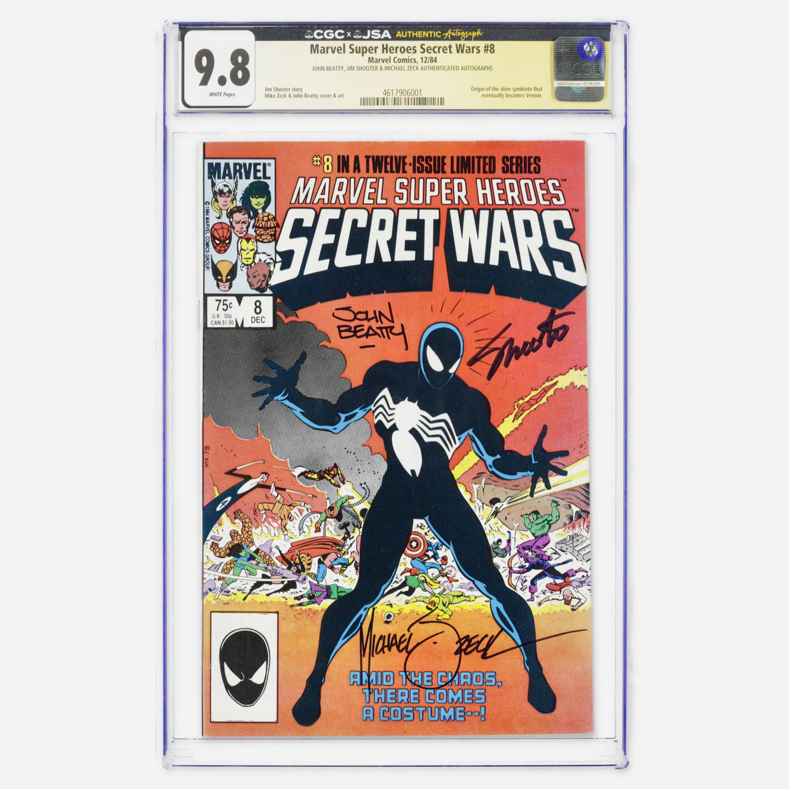 Marvel Comics Marvel Super Heroes Secret Wars #8 CGC 9.8 JSA Beatty, Shooter and Zeck (1 of 2)