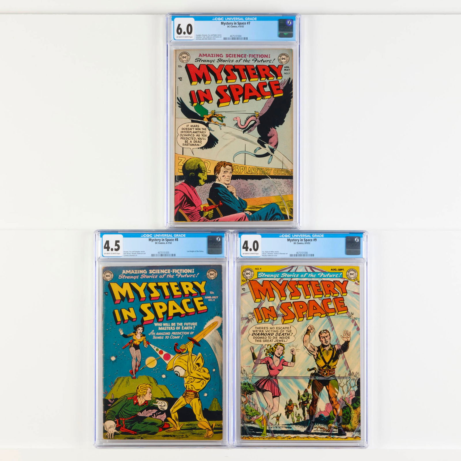 3 DC Comics Mystery in Space #7-#9 CGC Group (1 of 2)
