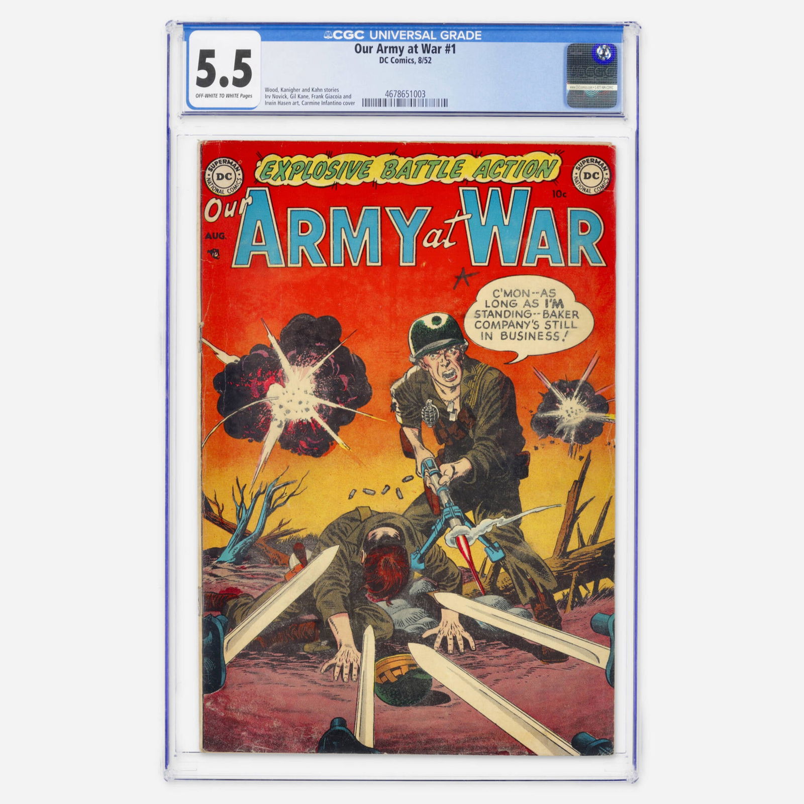DC Comics Our Army at War #1 CGC 5.5 (1 of 2)