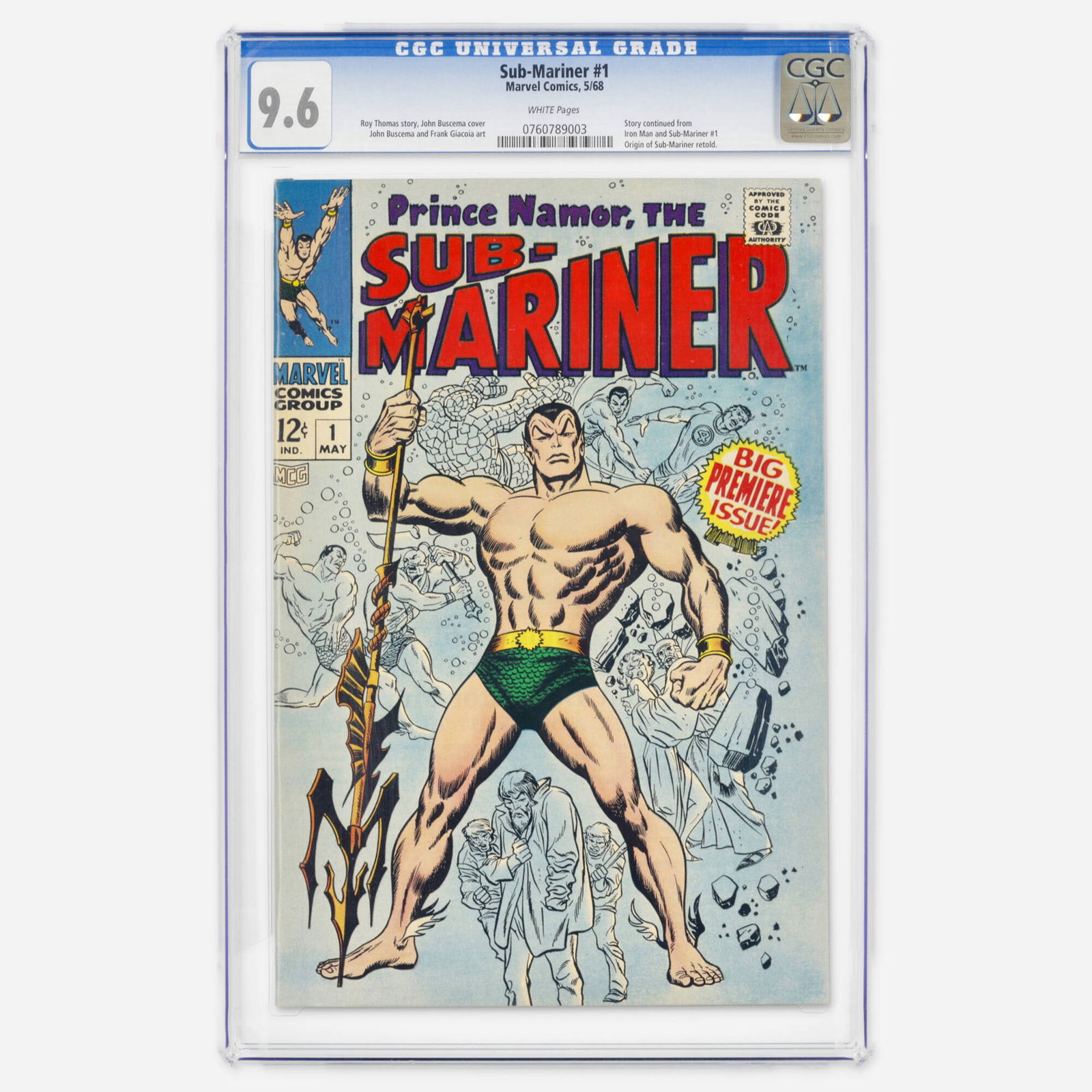Marvel Comics Sub-Mariner #1 CGC 9.6 (1 of 2)
