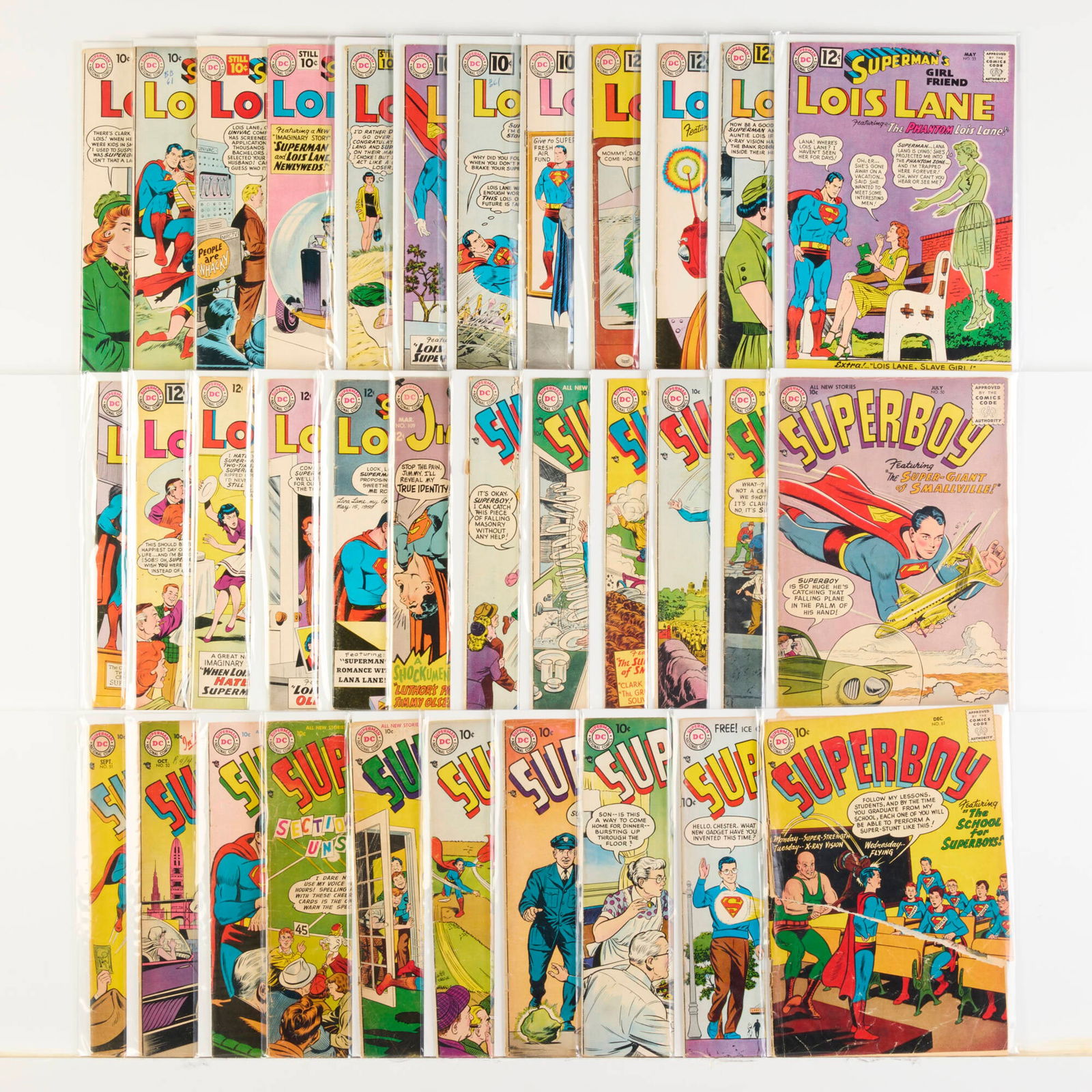 34 DC Comics Early Silver Age Superman Related Group: 34 DC Comics Early Silver Age Superman Related Group USA, 20th Century Group includes:DC Comics Superboy #39, #41 (Grades range 2.0-4.0), #43, #45, #46 (Grades range 3.0-5.0), #50-#55 (Grades