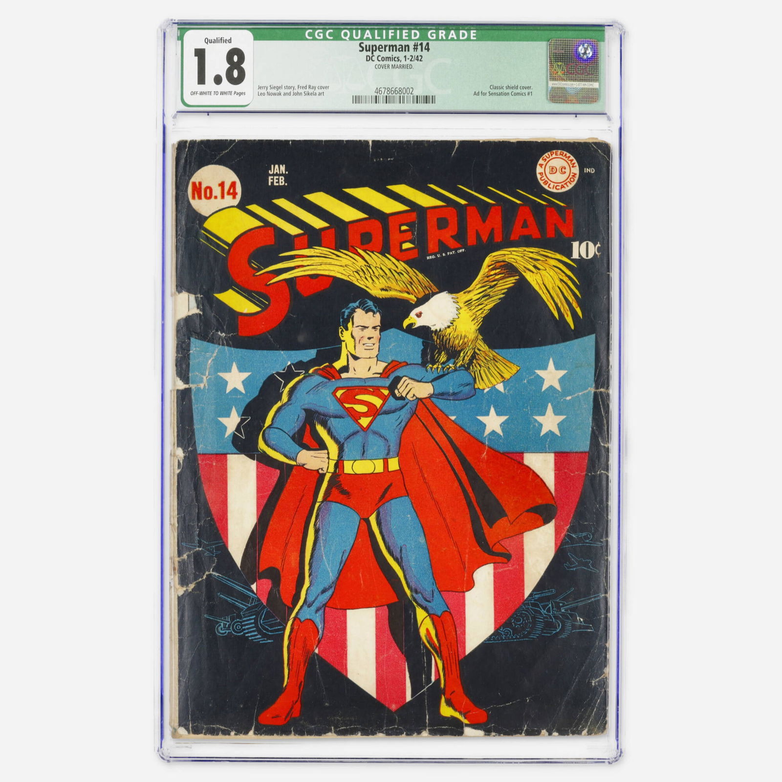 DC Comics Superman #14 CGC 1.8 Qualified (1 of 2)