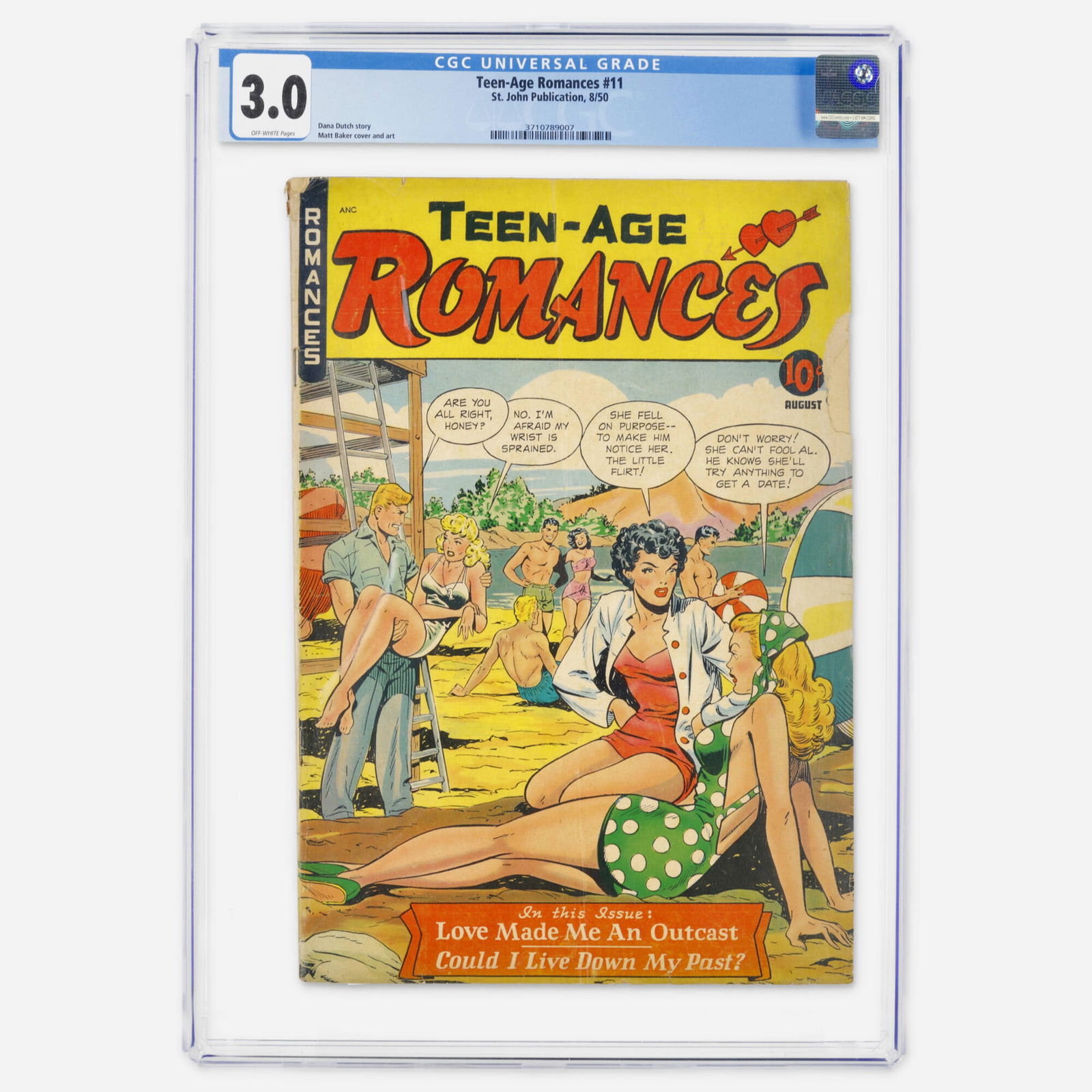 St. John Publication Teen-Age Romances #11 CGC 3.0: St. John Publication Teen-Age Romances #11 CGC 3.0 USA, 1950 This Golden Age romance title features a cover and art by Matt Baker. CGC#: 3975753001 Population: 4 in 3.0, 9 higher Grader Notes: