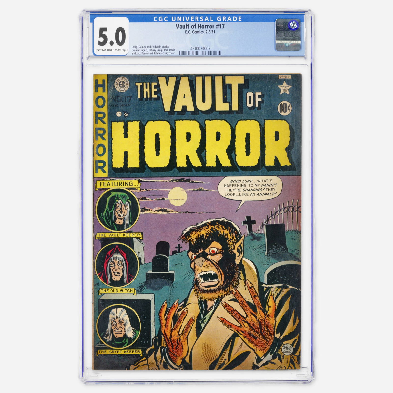 E.C. Comics Vault of Horror #17 CGC 5.0 (1 of 2)
