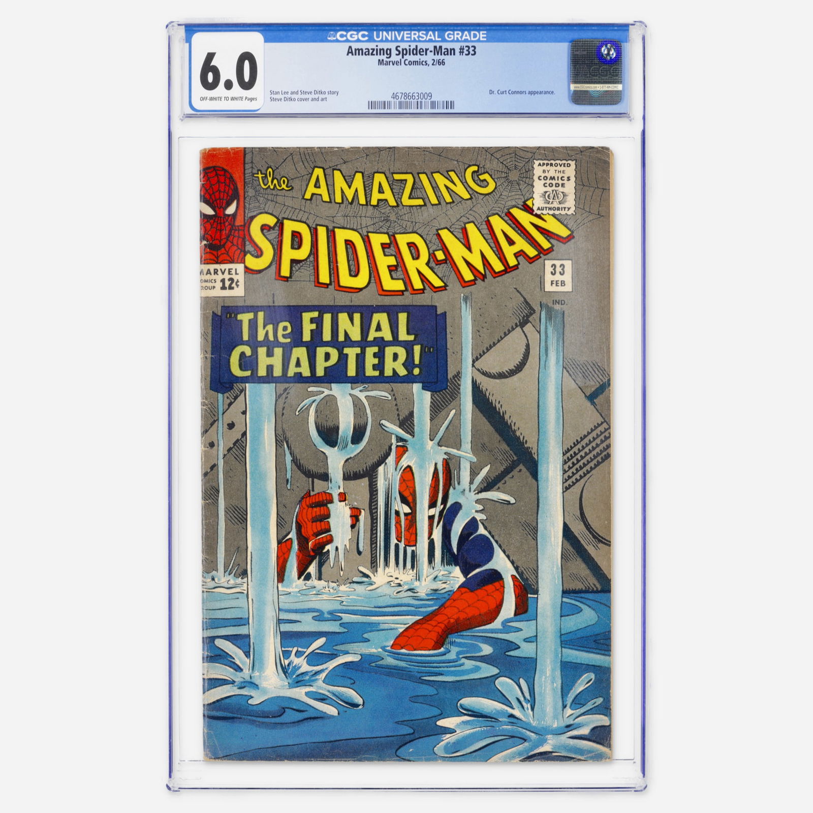 Marvel Comics Amazing Spider-Man #33 CGC 6.0: Marvel Comics Amazing Spider-Man #33 CGC 6.0 USA, 1966 Widely considered one of the greatest stories of the Silver Age, this issue depicts Peter Parker's iconic struggle to lift heavy machinery.