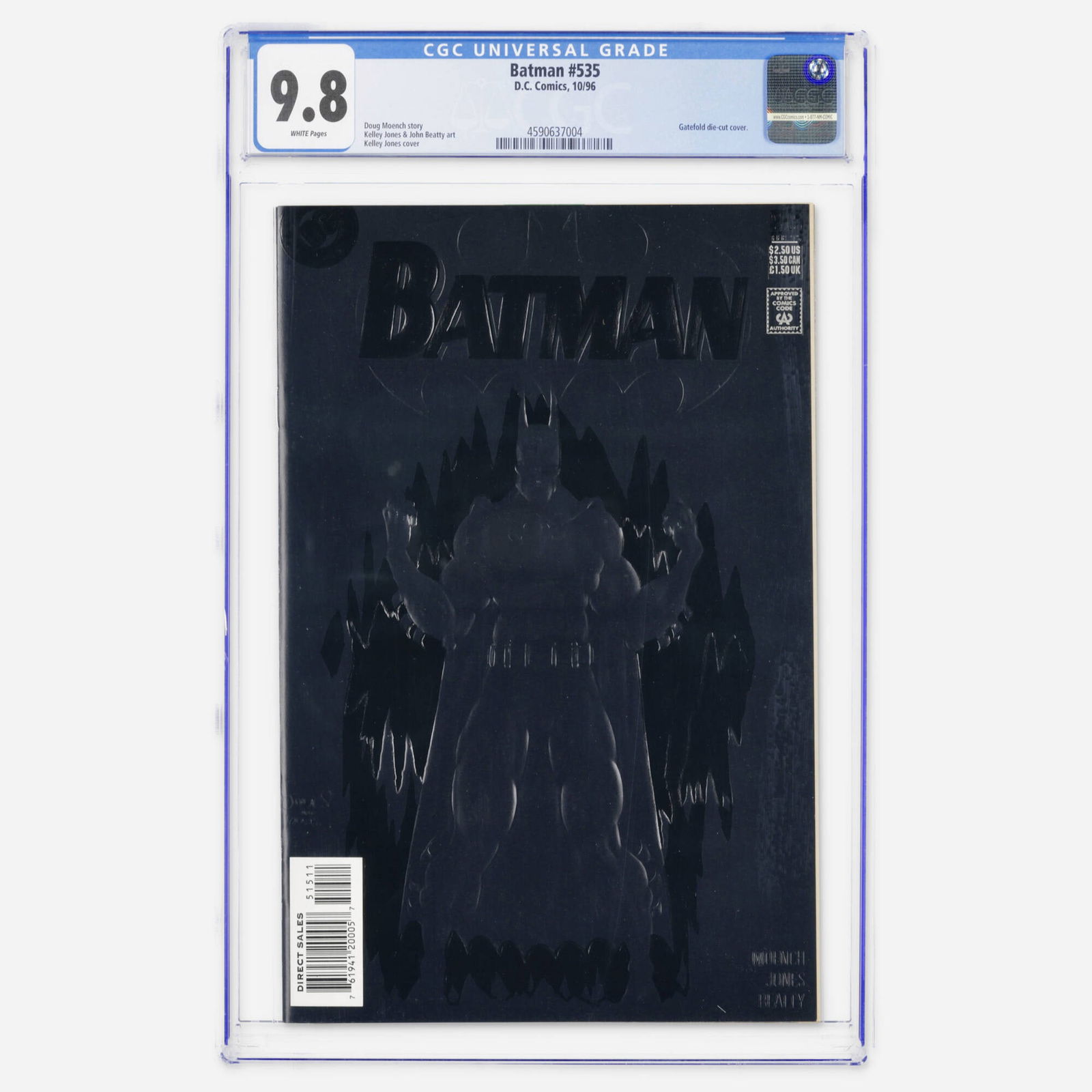 DC Comics Batman #535 CGC 9.8: DC Comics Batman #535 CGC 9.8 USA, 1996 A unique Modern Age collectible featuring a gatefold die-cut cover. This copy represents a significant find, achieving the highest-known top population status i