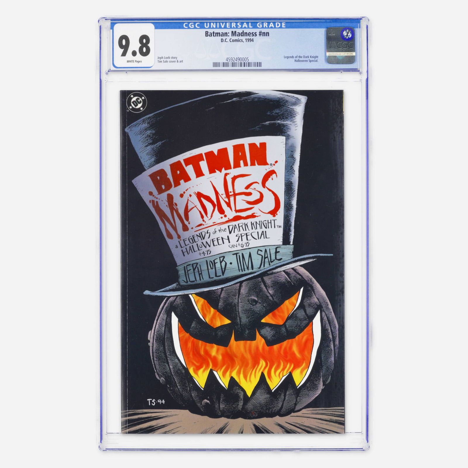 DC Comics Batman: Madness nn CGC 9.8: DC Comics Batman: Madness nn CGC 9.8 USA, 1994 A stunning Modern Age Halloween special from the Legends of the Dark Knight line. This prestige format issue showcases the iconic collaboration of Jeph L