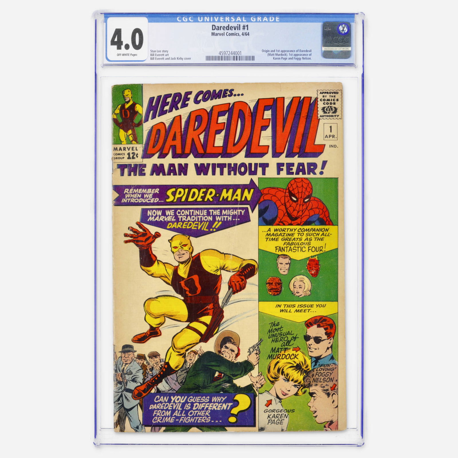 Marvel Comics Daredevil #1 CGC 4.0 (1 of 2)