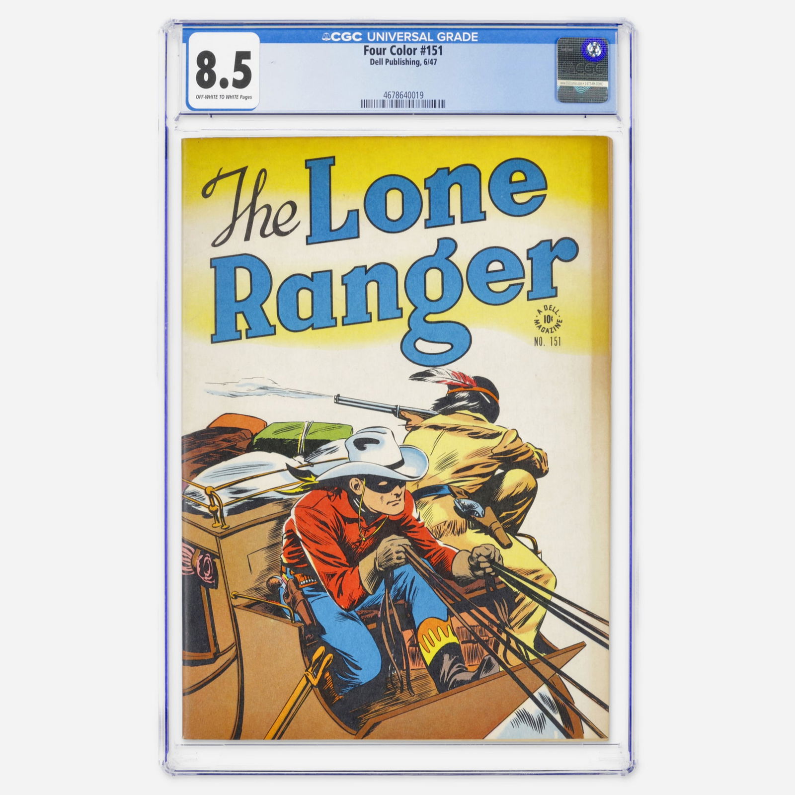 Dell Four Color #151 CGC 8.5: Dell Four Color #151 CGC 8.5 USA, 1947 A high-grade Golden Age example of Dell's prolific Four Color series. At 8.5, this copy is among the top tier of survivors for this 1947 issue. CGC#: 4