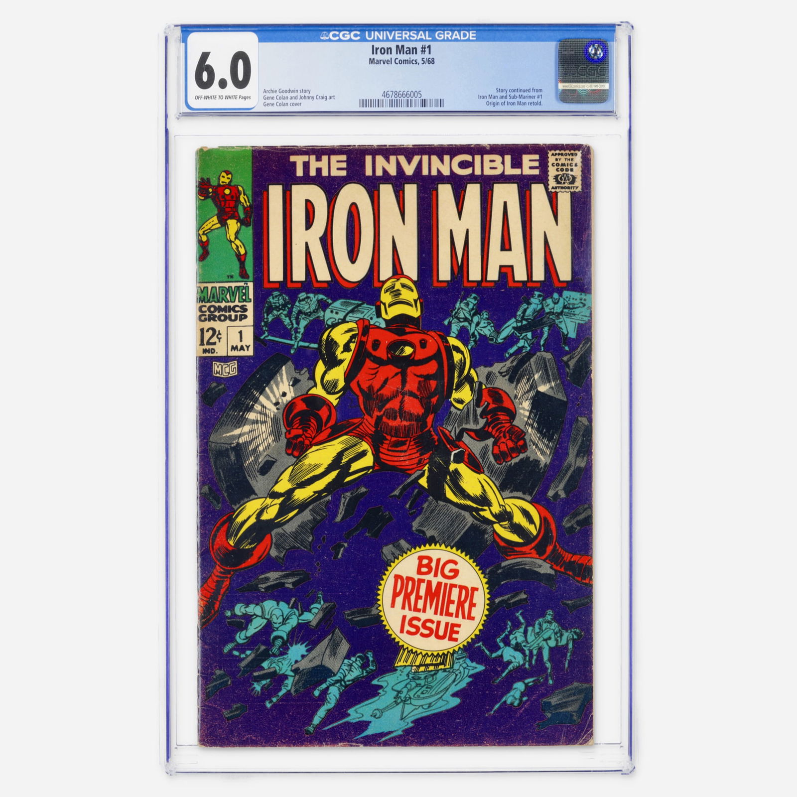 Marvel Comics Iron Man #1 CGC 6.0 (1 of 2)