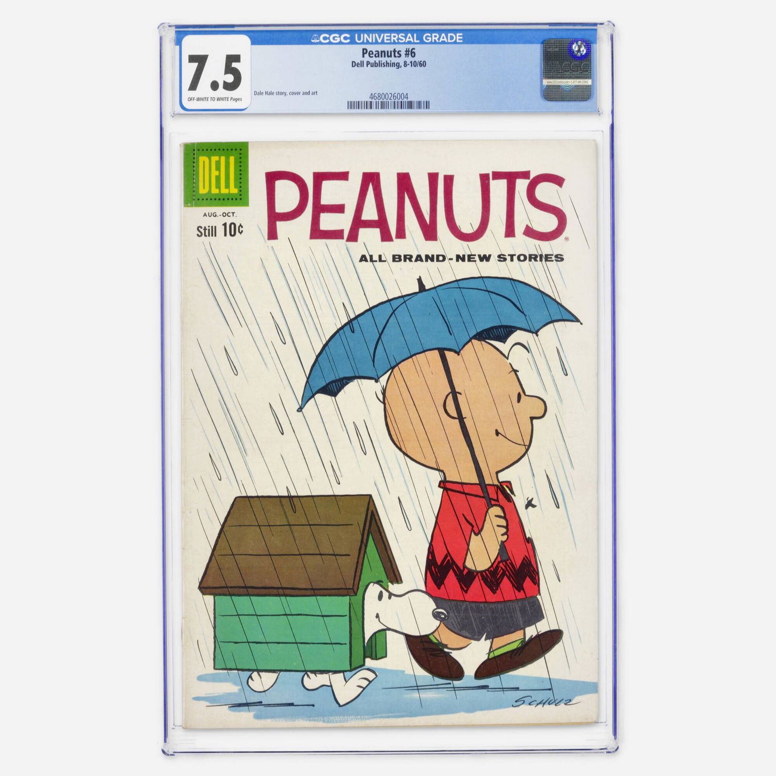 Dell Publishing Peanuts #6 CGC 7.5: Dell Publishing Peanuts #6 CGC 7.5 USA, 1960 This Silver Age Dell issue brings the beloved Charlie Brown gang to life. The story, cover, and interior art are all expertly handled by Dale Hale. CGC#: