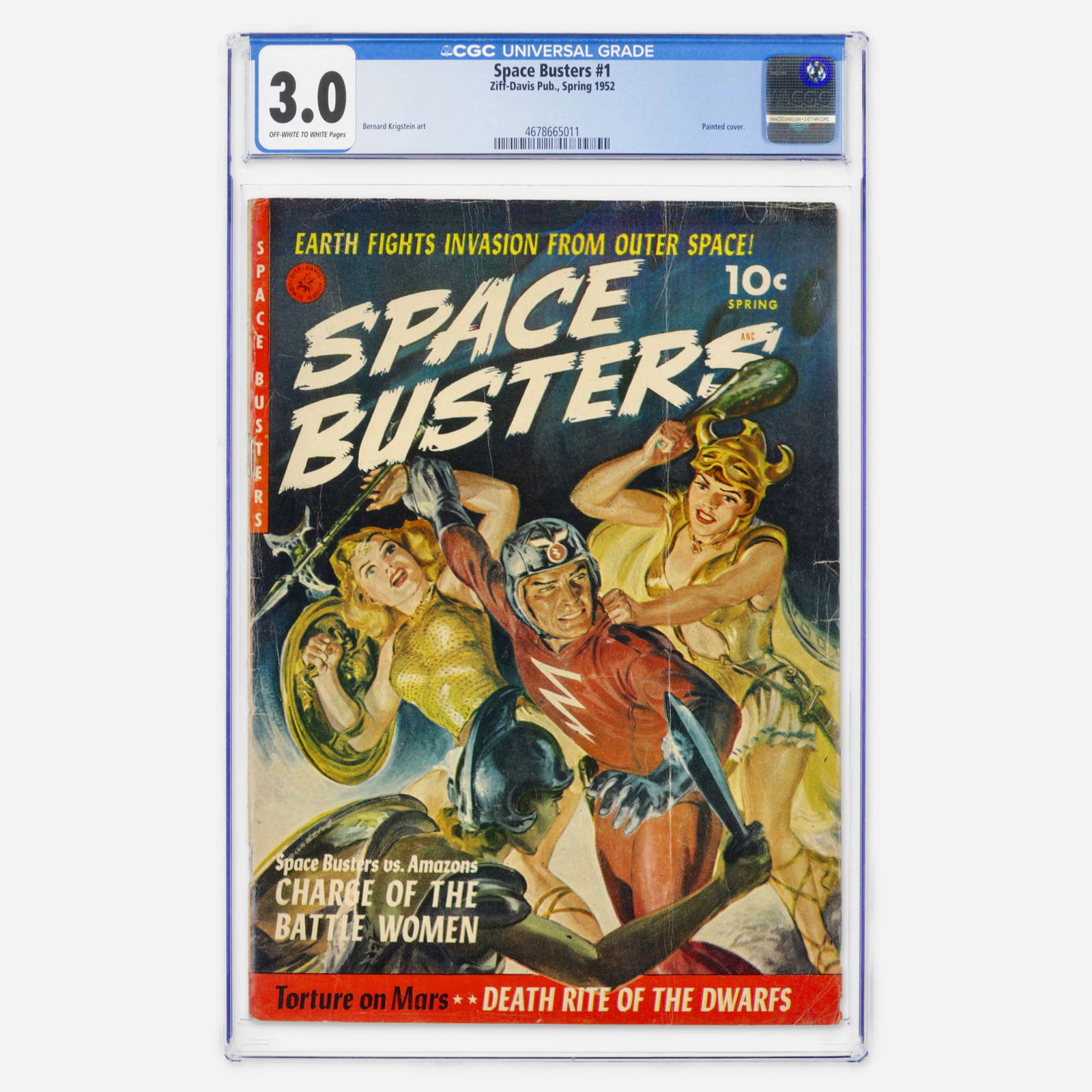 Ziff-Davis Pub. Space Busters #1 CGC 3.0: Ziff-Davis Pub. Space Busters #1 CGC 3.0 USA, 1952 A classic Golden Age science fiction debut with a stunning painted cover. This issue features the intricate interior art of the acclaimed Bernard