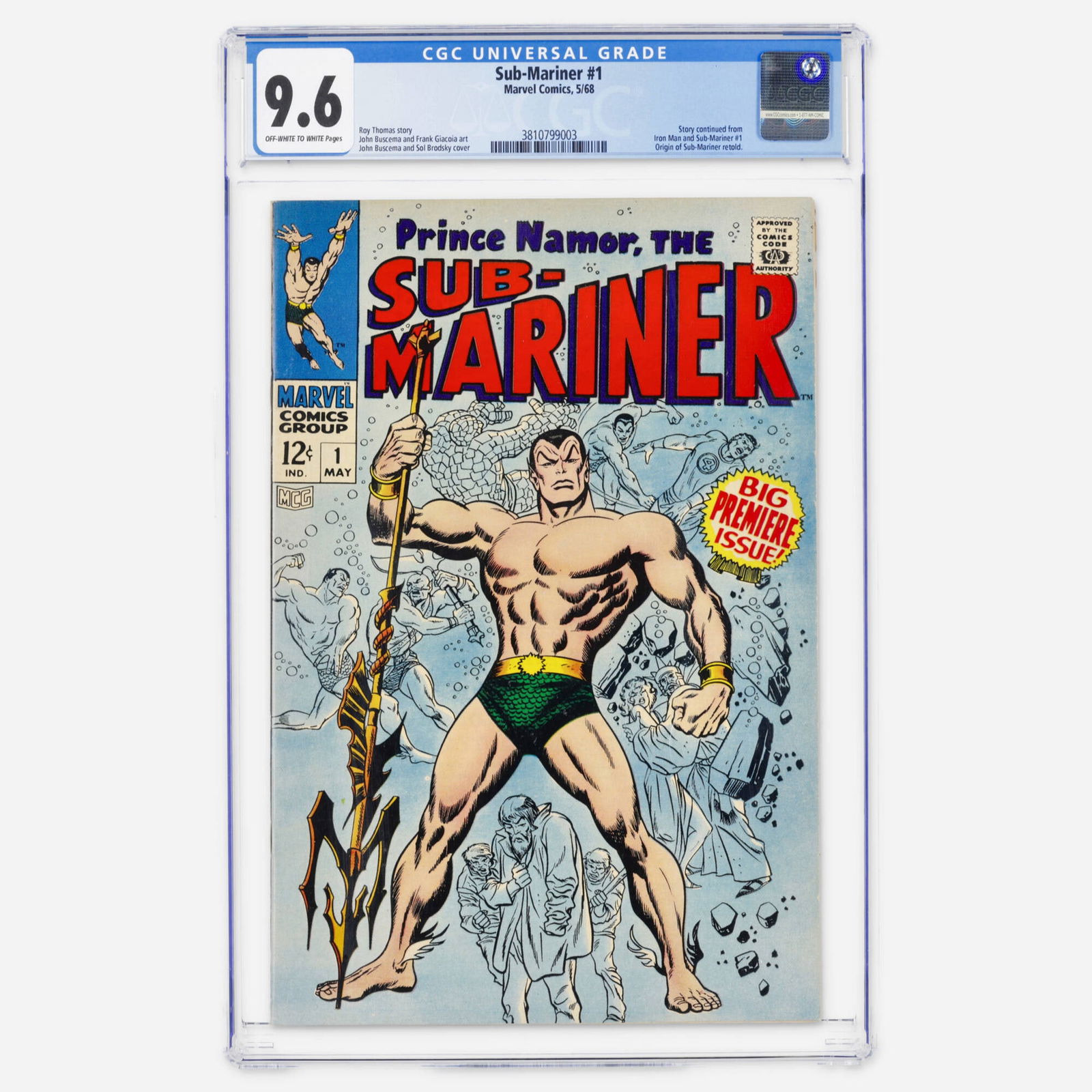 Marvel Comics Sub-Mariner #1 CGC 9.6 (1 of 2)