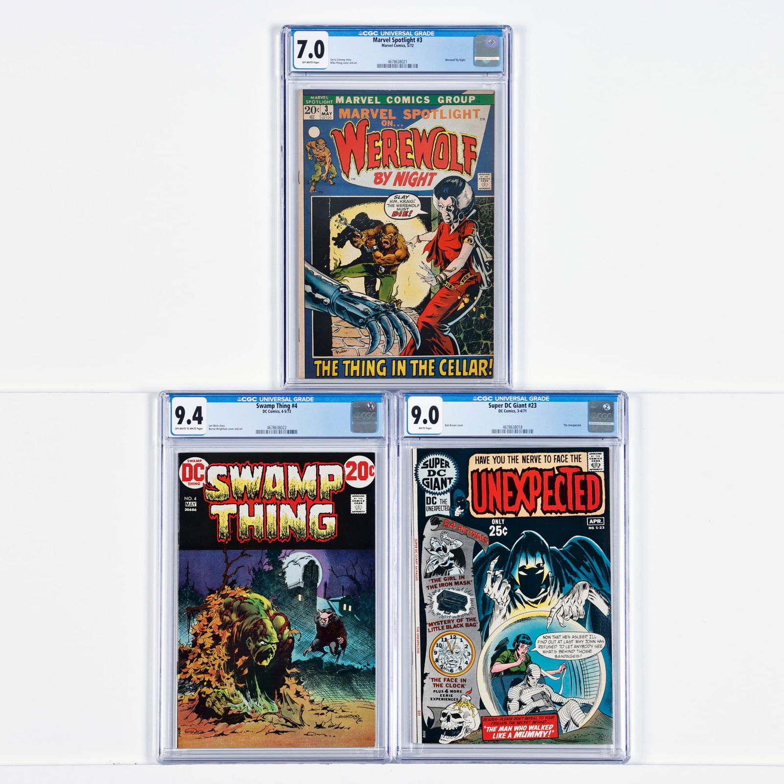 3 DC and Marvel Comics Bronze Age CGC Group: 3 DC and Marvel Comics Bronze Age CGC Group USA, 20th Century DC Comics Super DC Giant #23 CGC 9.0 (3-4/71) CGC#: 4678638018Population: 3 in 9.0, 22 higherGrader Notes: crease left top of front