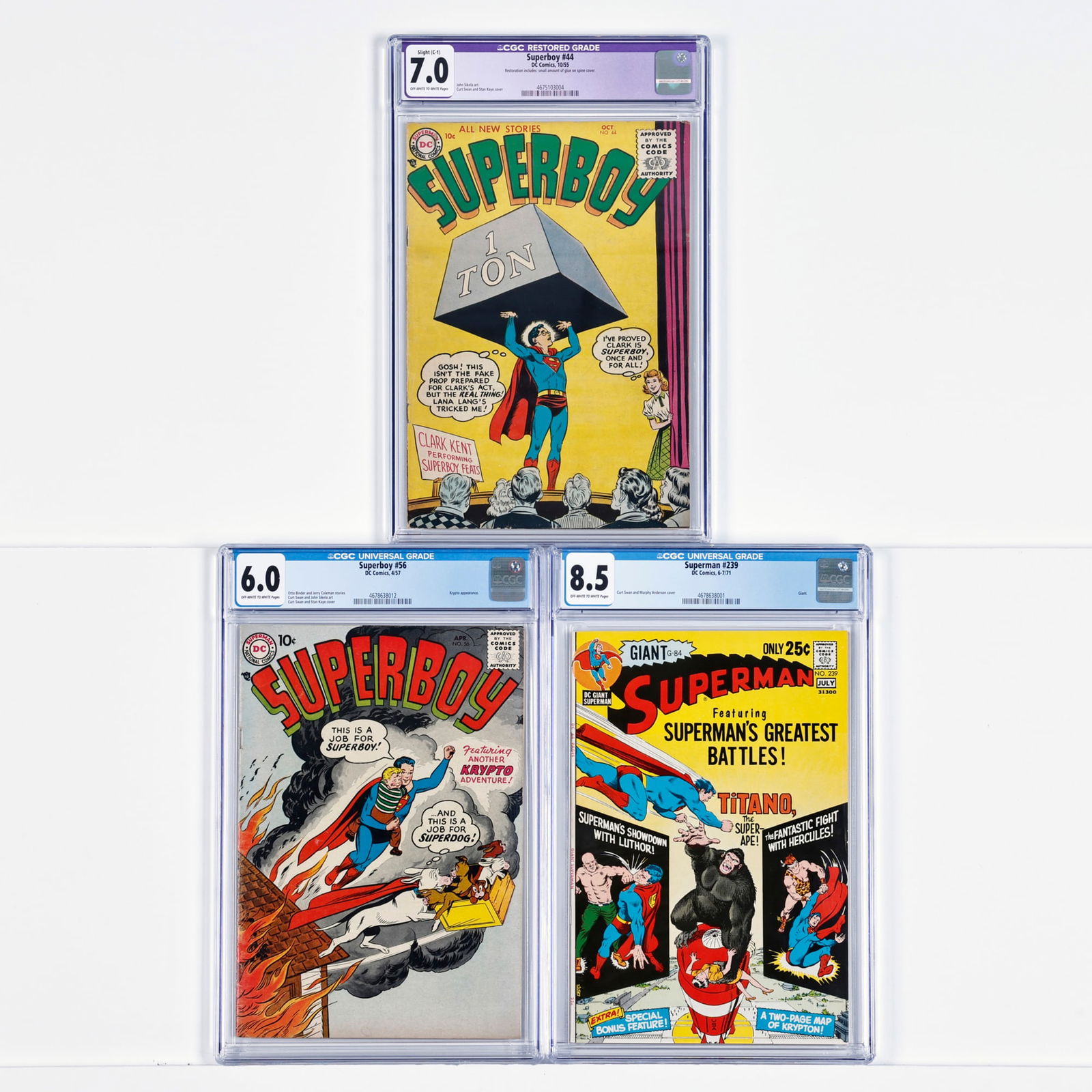 3 DC Comics Superboy and Superman CGC Group (1 of 2)