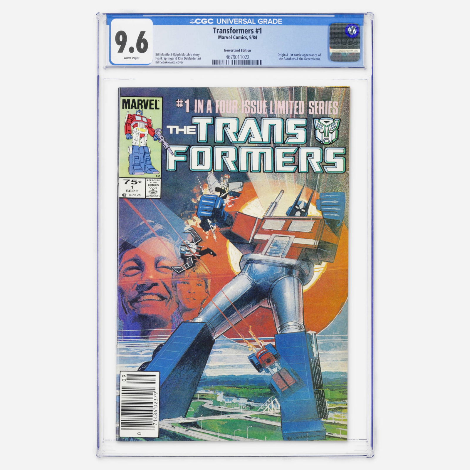 Marvel Comics Transformers #1 CGC 9.6 Newsstand (1 of 2)