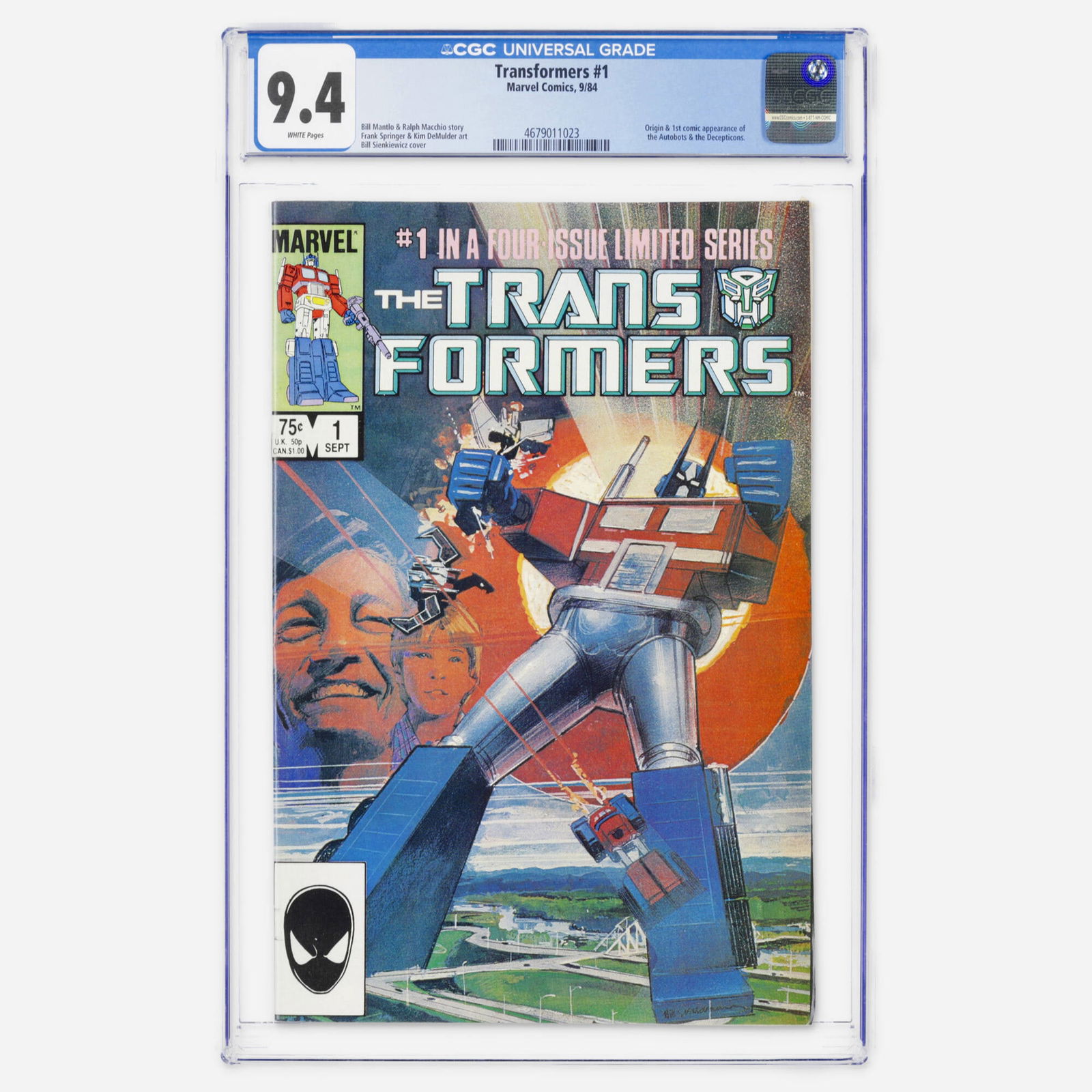 Marvel Comics Transformers #1 CGC 9.4 (1 of 2)